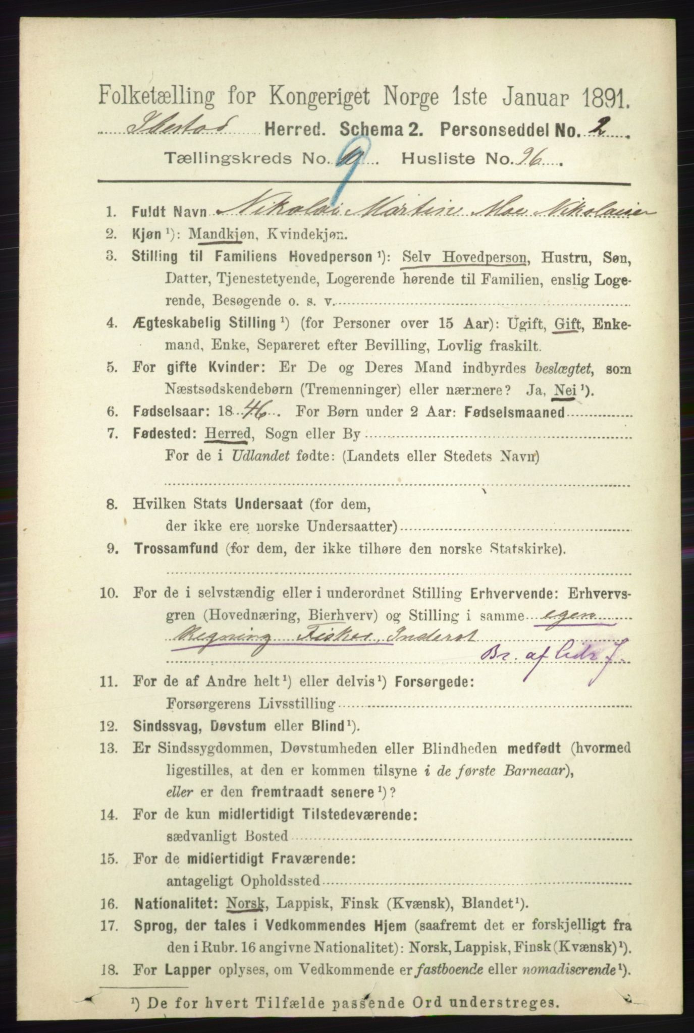 RA, Folketelling 1891 for 1917 Ibestad herred, 1891, s. 6577