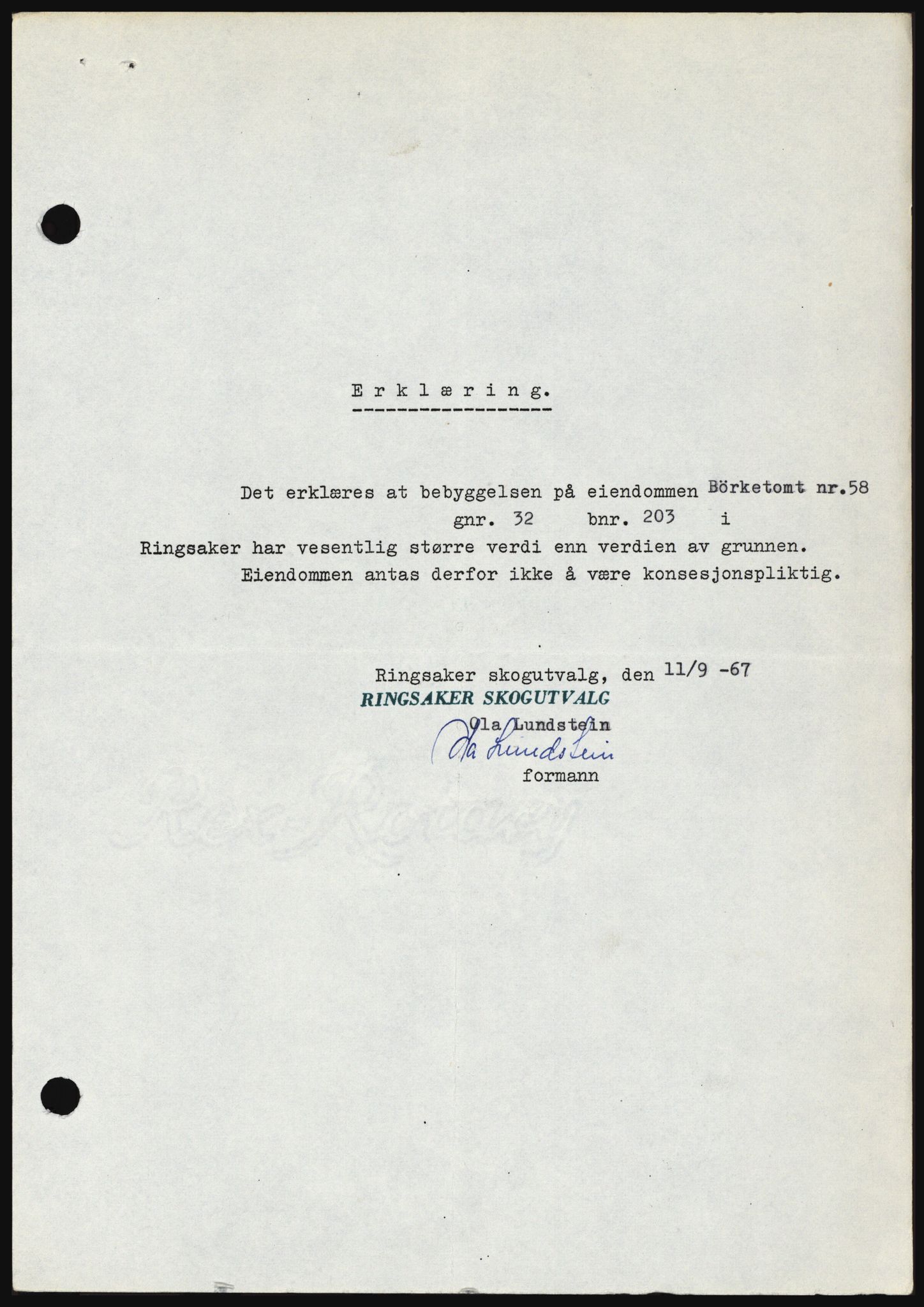 Nord-Hedmark sorenskriveri, SAH/TING-012/H/Hc/L0026: Pantebok nr. 26, 1967-1967, Dagboknr: 4653/1967