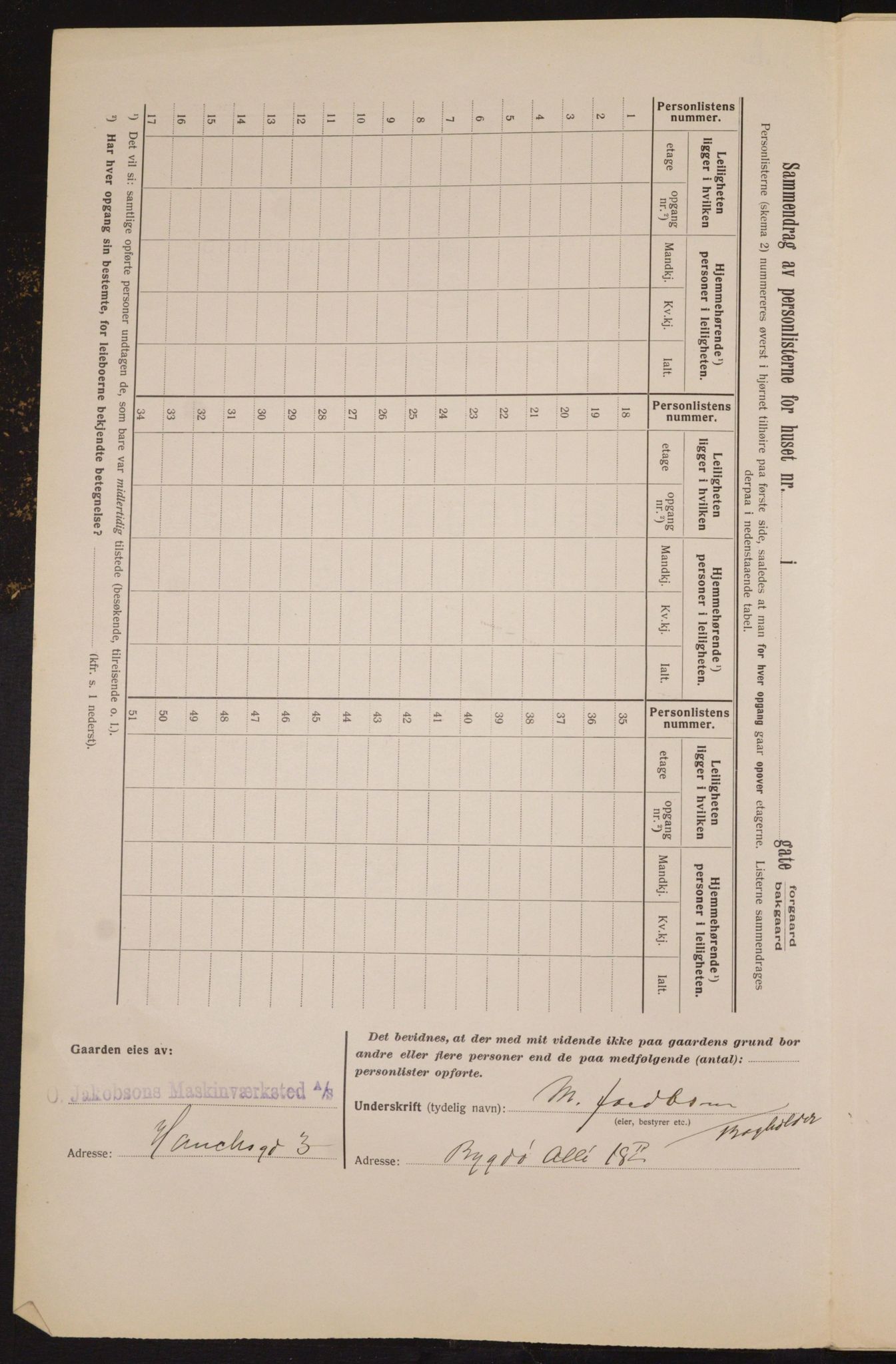 OBA, Kommunal folketelling 1.2.1913 for Kristiania, 1913, s. 35107