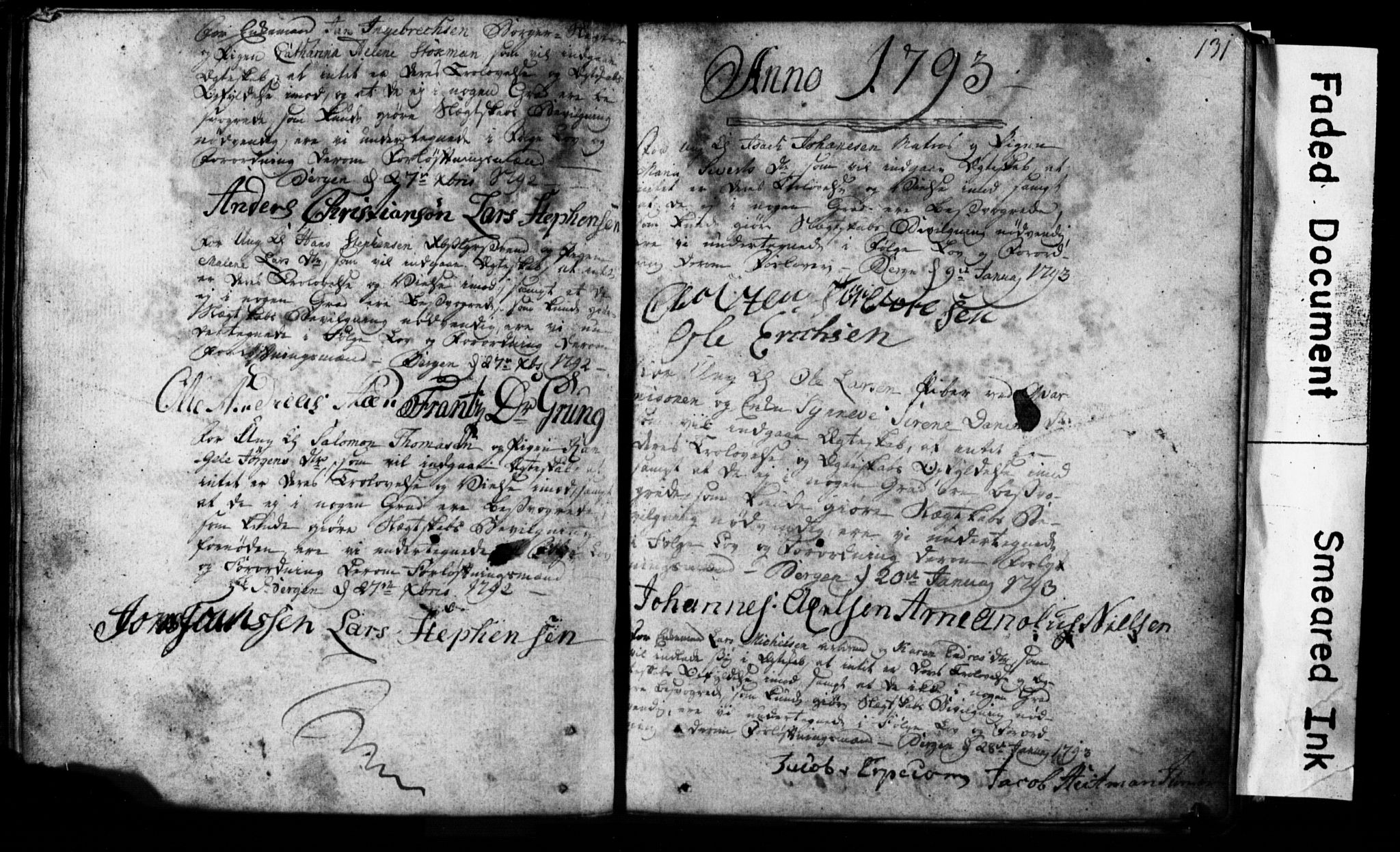 Korskirken sokneprestembete, SAB/A-76101: Forlovererklæringer nr. II.5.1, 1776-1816, s. 131