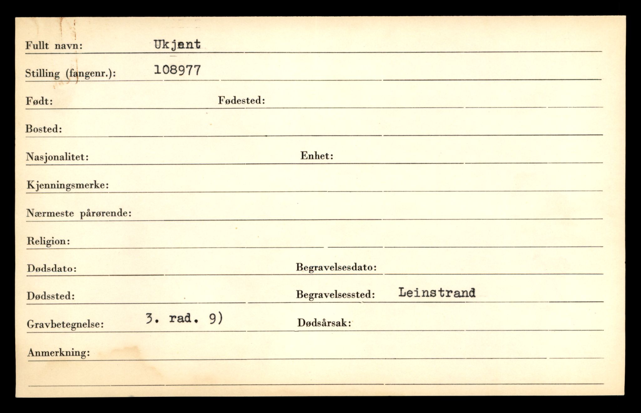 Distriktskontoret for krigsgraver, AV/SAT-A-5030/E/L0005: Kasett/kartotek over falne Britiske og tyske solater, samt andre nasjoners krigsgraver, 1945, s. 563