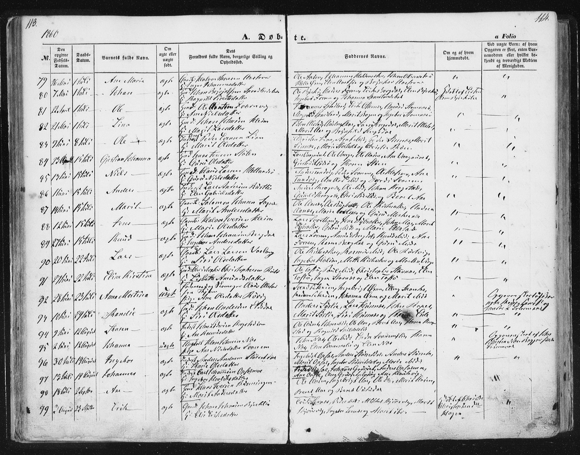 Ministerialprotokoller, klokkerbøker og fødselsregistre - Sør-Trøndelag, SAT/A-1456/630/L0494: Ministerialbok nr. 630A07, 1852-1868, s. 113-114