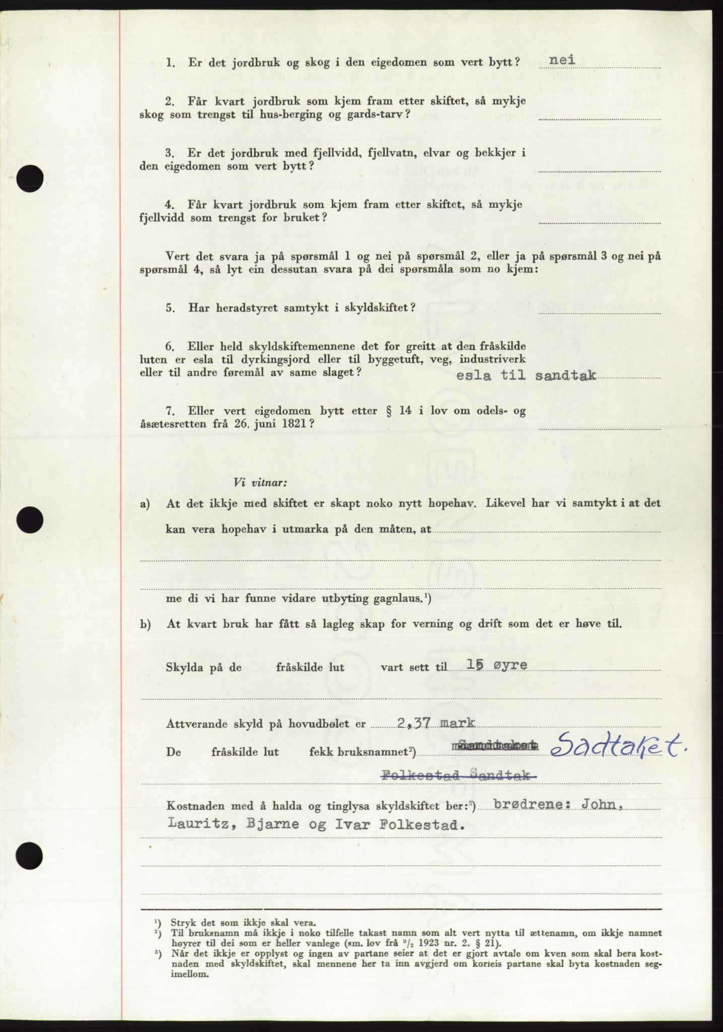 Søre Sunnmøre sorenskriveri, AV/SAT-A-4122/1/2/2C/L0090: Pantebok nr. 16A, 1951-1951, Dagboknr: 1978/1951