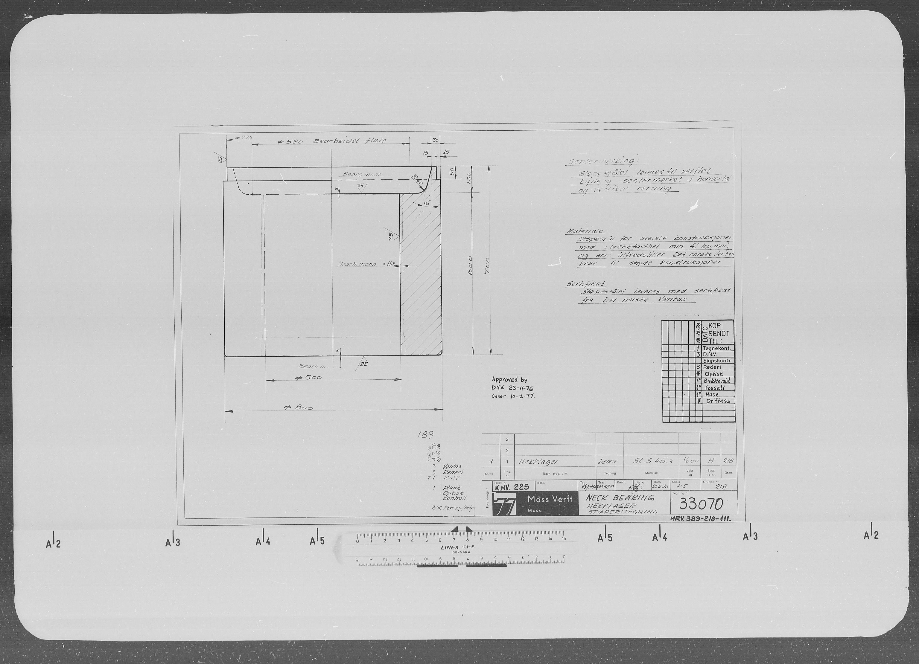 Kristiansand Mekaniske Verksted, SAK/D/0612/G/Ga/L0008: 36 mm mikrofilmruller, reprofoto av skipstegninger, byggenr. 222-229, s. 2