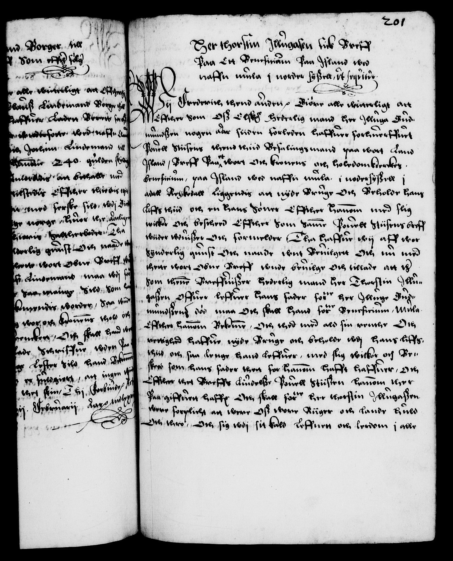 Danske Kanselli 1572-1799, RA/EA-3023/F/Fc/Fca/Fcaa/L0001: Norske registre (mikrofilm), 1572-1588, s. 201a