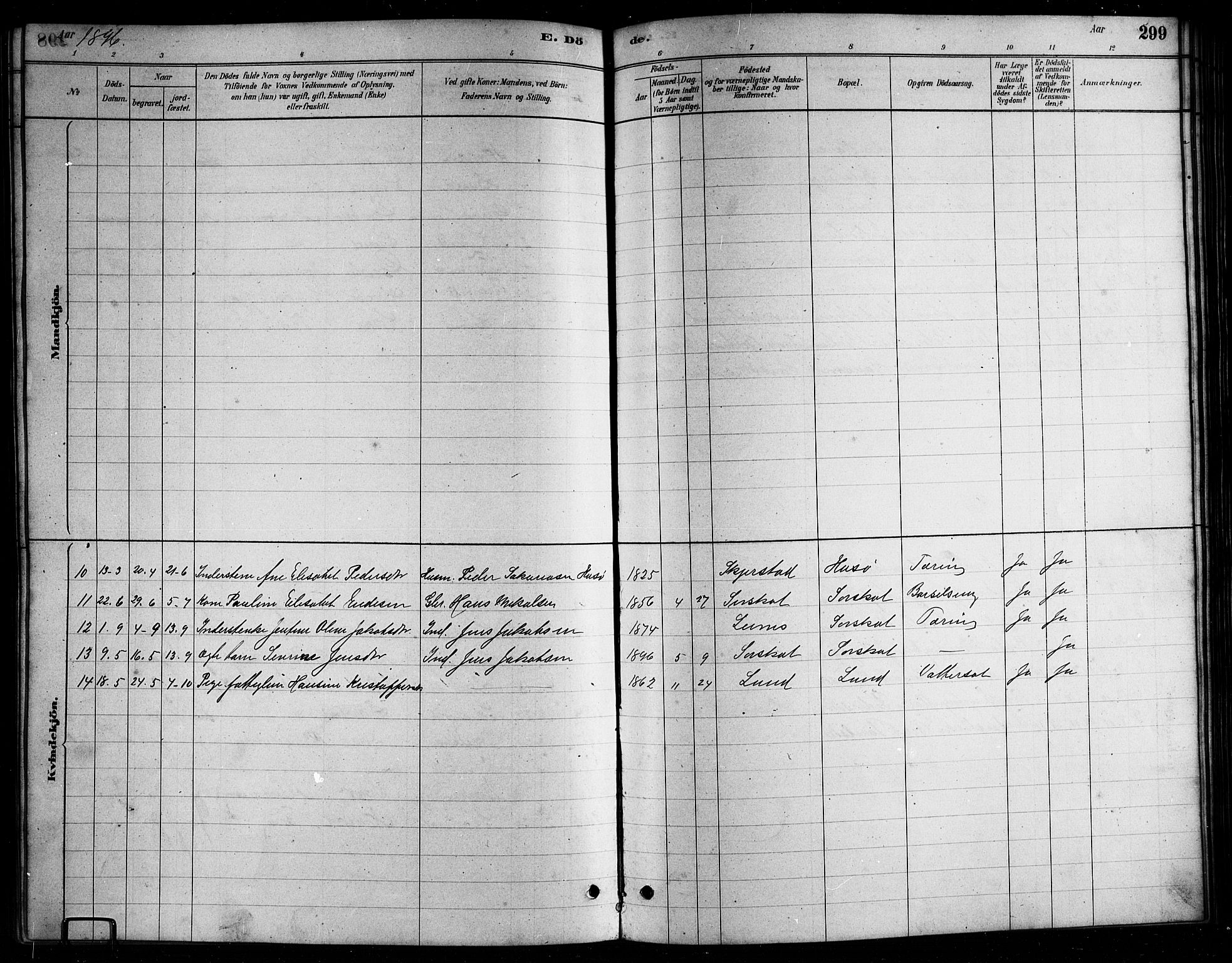 Ministerialprotokoller, klokkerbøker og fødselsregistre - Nordland, AV/SAT-A-1459/857/L0828: Klokkerbok nr. 857C03, 1879-1908, s. 299