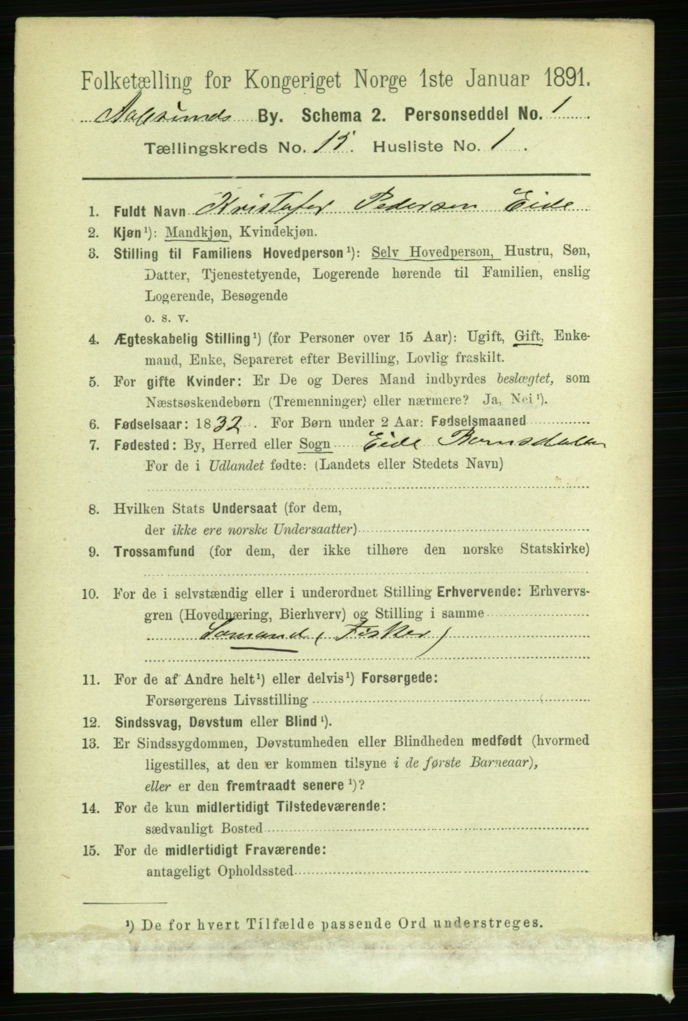 RA, Folketelling 1891 for 1501 Ålesund kjøpstad, 1891, s. 8916