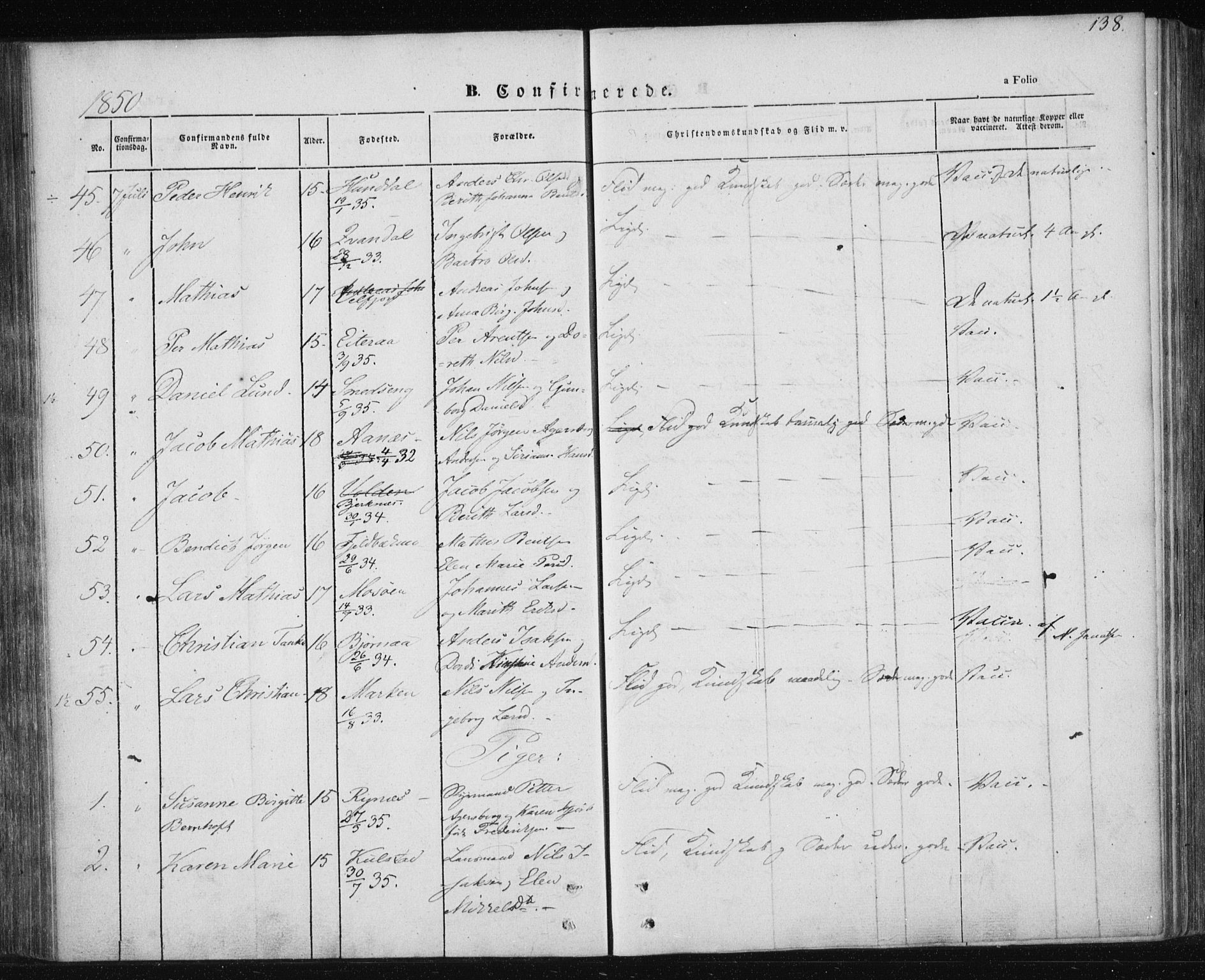 Ministerialprotokoller, klokkerbøker og fødselsregistre - Nordland, AV/SAT-A-1459/820/L0291: Ministerialbok nr. 820A12, 1846-1854, s. 138