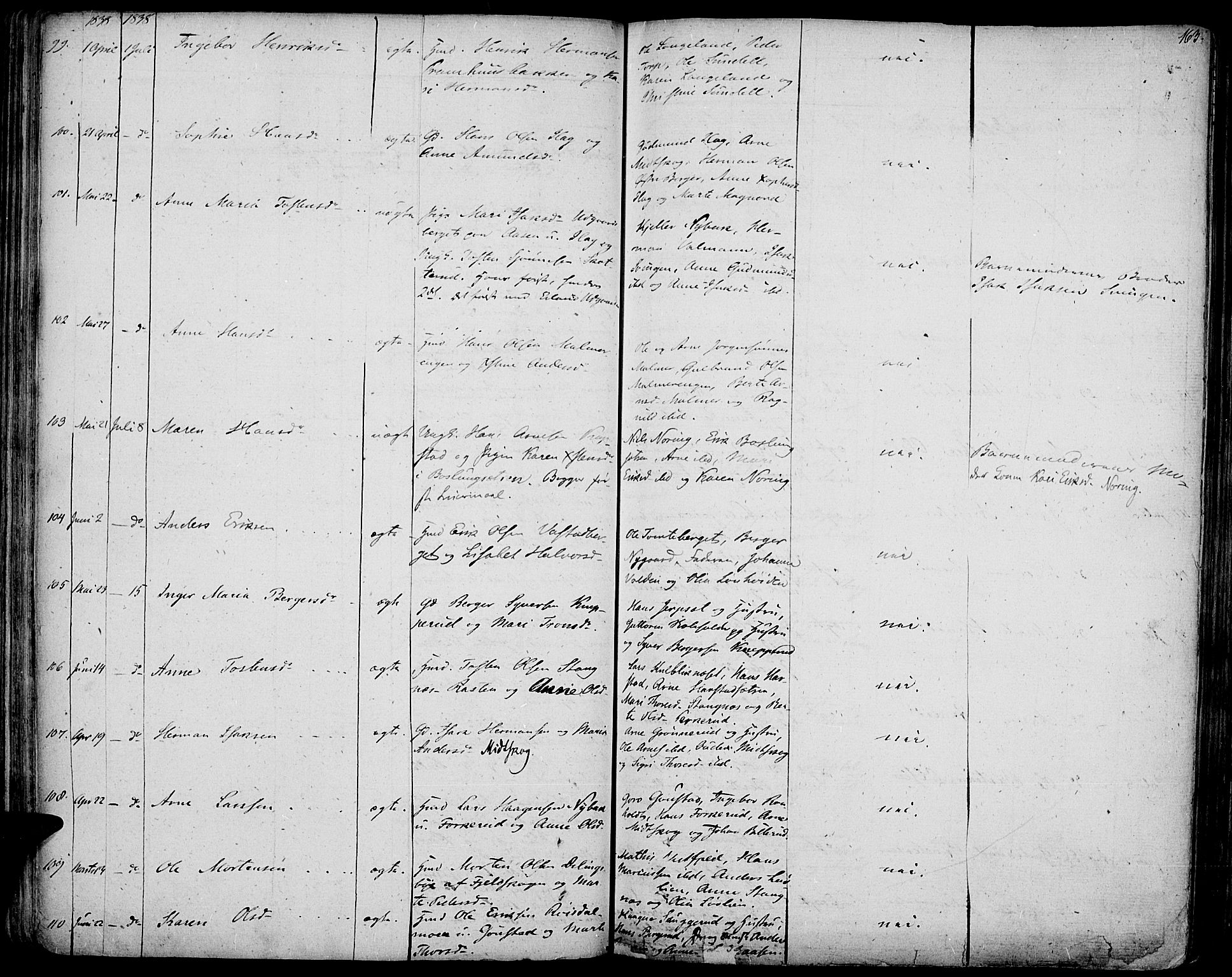 Vinger prestekontor, AV/SAH-PREST-024/H/Ha/Haa/L0007: Ministerialbok nr. 7, 1826-1839, s. 163