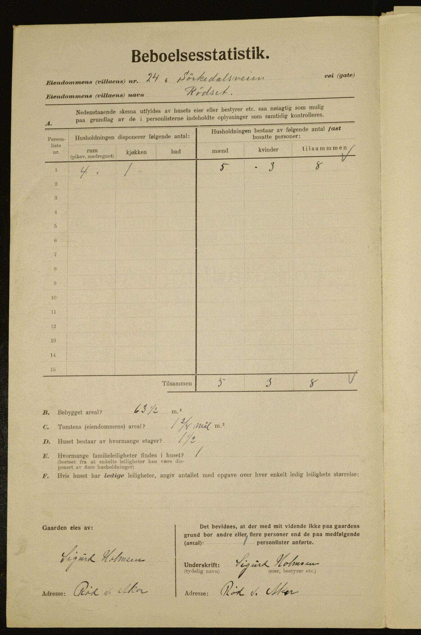 , Kommunal folketelling 1.12.1923 for Aker, 1923, s. 6242