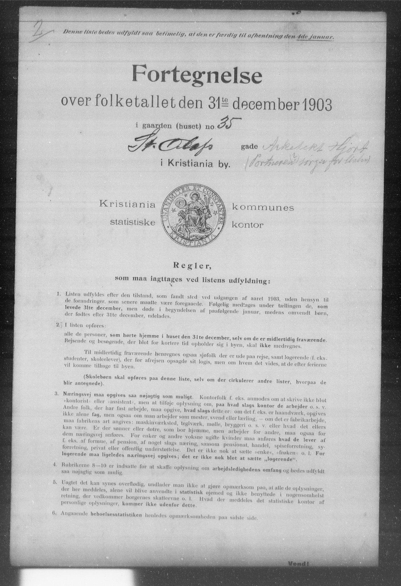 OBA, Kommunal folketelling 31.12.1903 for Kristiania kjøpstad, 1903, s. 19486