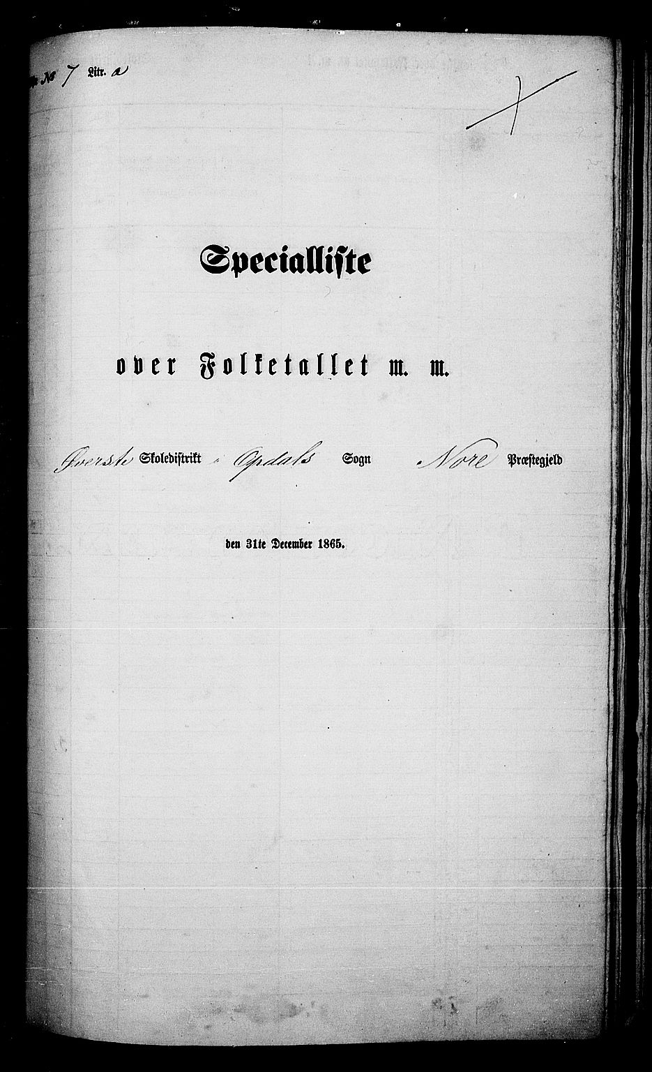 RA, Folketelling 1865 for 0633P Nore prestegjeld, 1865, s. 120