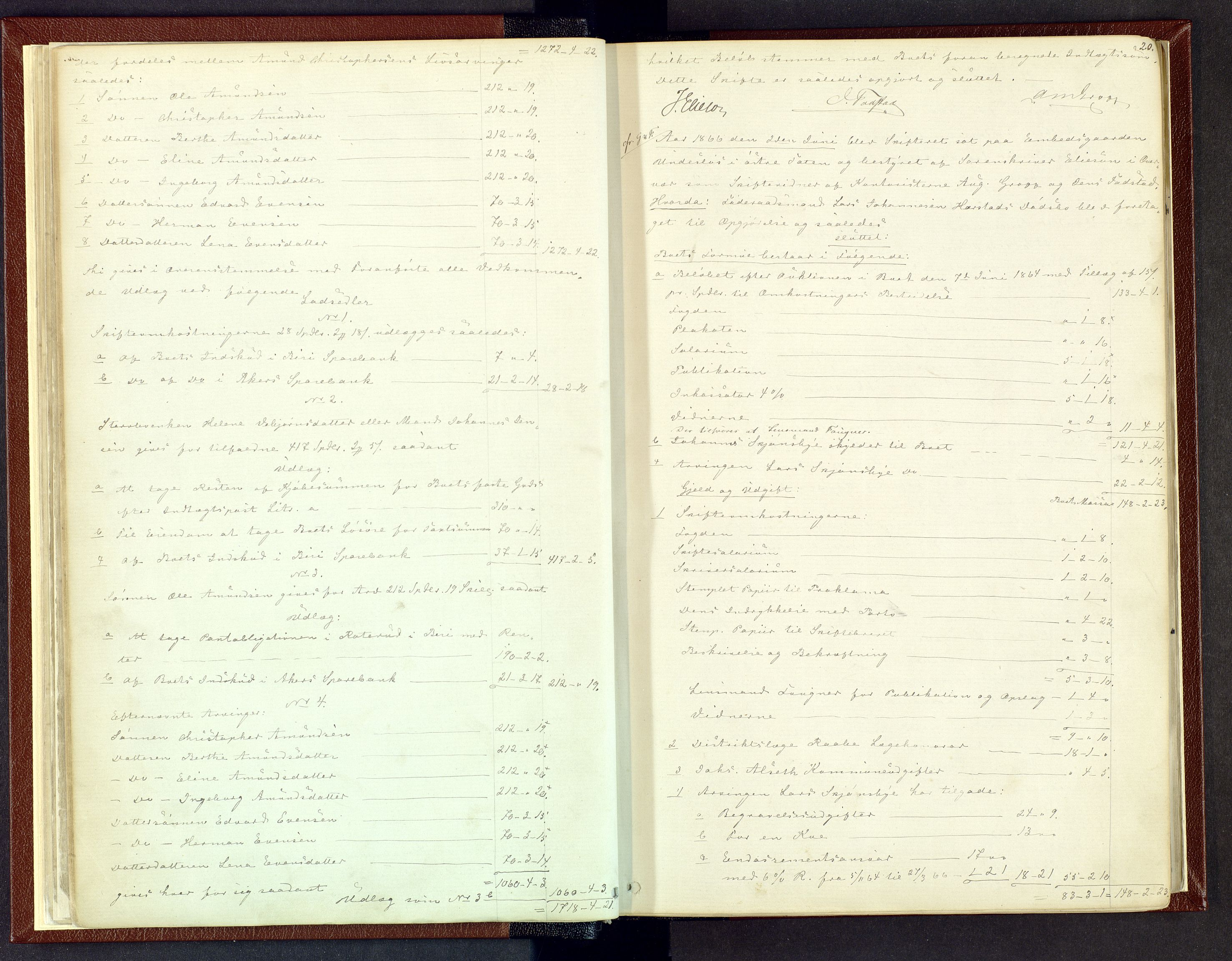 Toten tingrett, AV/SAH-TING-006/J/Jb/L0006: Skiftebehandlingsprotokoll - Biri, 1864-1903, s. 19b-20a
