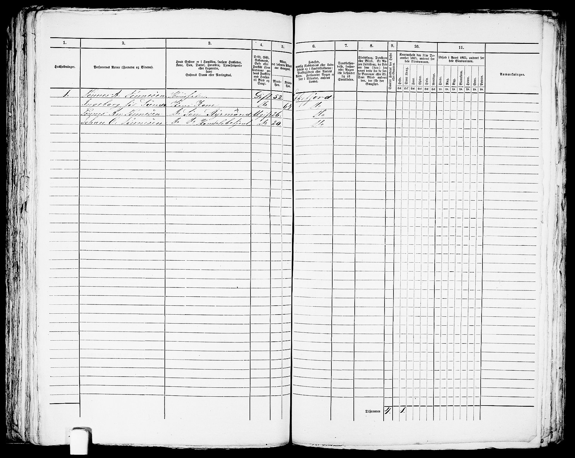 RA, Folketelling 1865 for 1004B Flekkefjord prestegjeld, Flekkefjord kjøpstad, 1865, s. 225