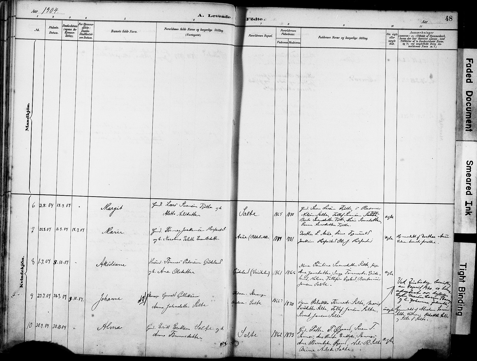 Klepp sokneprestkontor, AV/SAST-A-101803/001/3/30BA/L0007: Ministerialbok nr. A 8, 1886-1912, s. 48