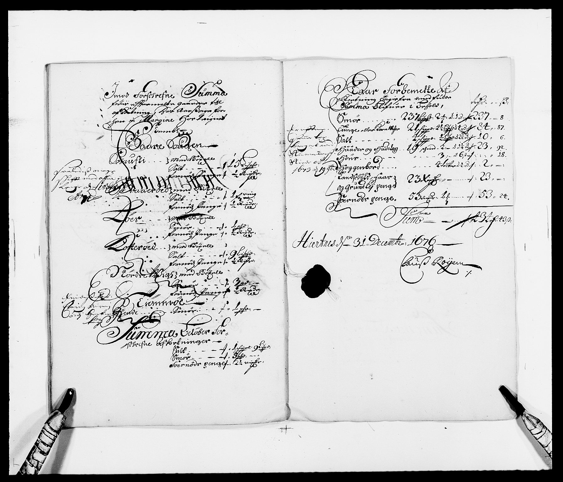 Rentekammeret inntil 1814, Reviderte regnskaper, Fogderegnskap, RA/EA-4092/R32/L1845: Fogderegnskap Jarlsberg grevskap, 1676-1678, s. 95