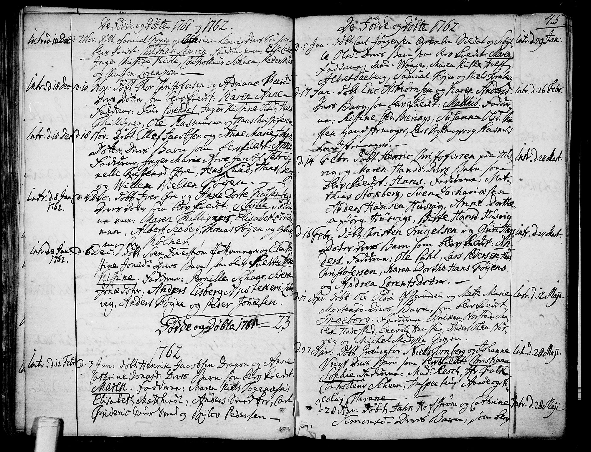 Tønsberg kirkebøker, SAKO/A-330/F/Fa/L0002: Ministerialbok nr. I 2, 1760-1796, s. 45
