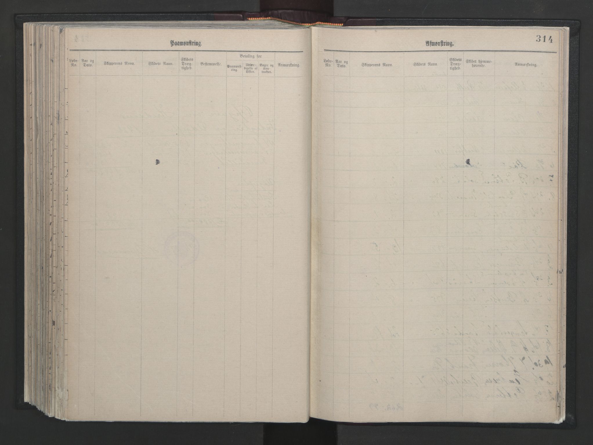 Larvik innrulleringskontor, AV/SAKO-A-787/H/Ha/L0001: Mønstringsjournal, 1886-1942, s. 314