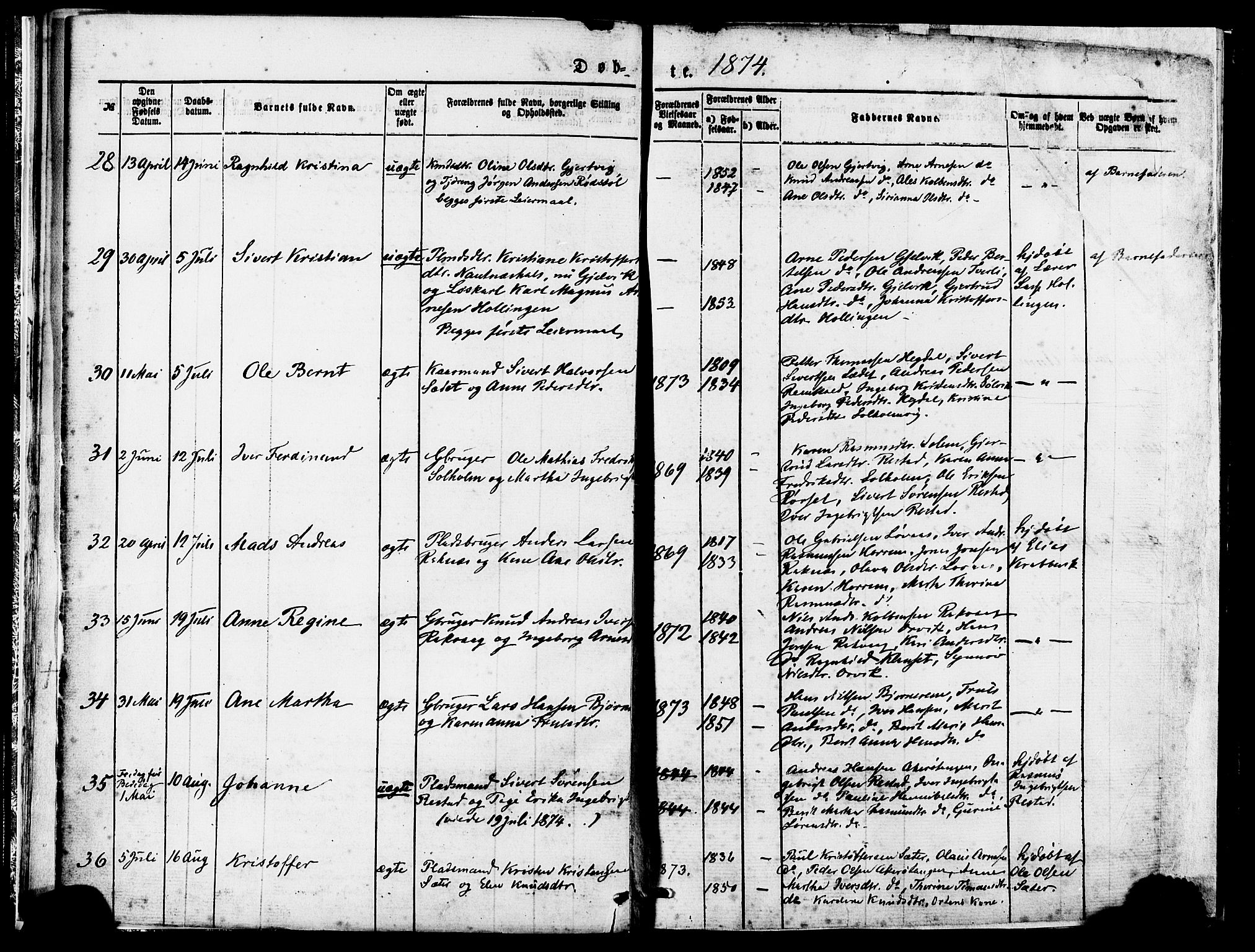 Ministerialprotokoller, klokkerbøker og fødselsregistre - Møre og Romsdal, AV/SAT-A-1454/560/L0720: Ministerialbok nr. 560A04, 1873-1878, s. 11