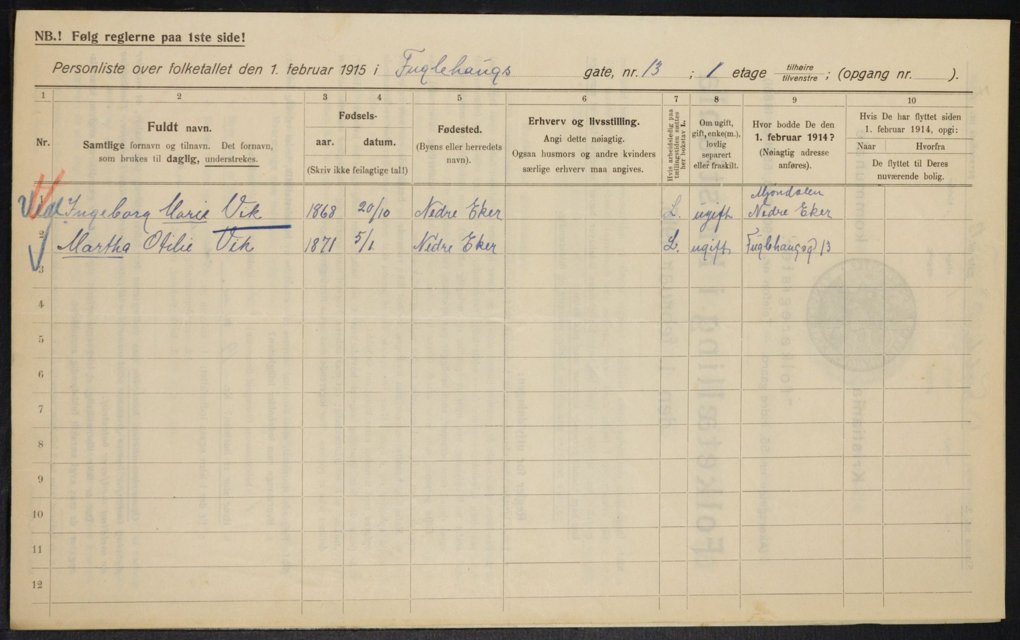 OBA, Kommunal folketelling 1.2.1915 for Kristiania, 1915, s. 28138