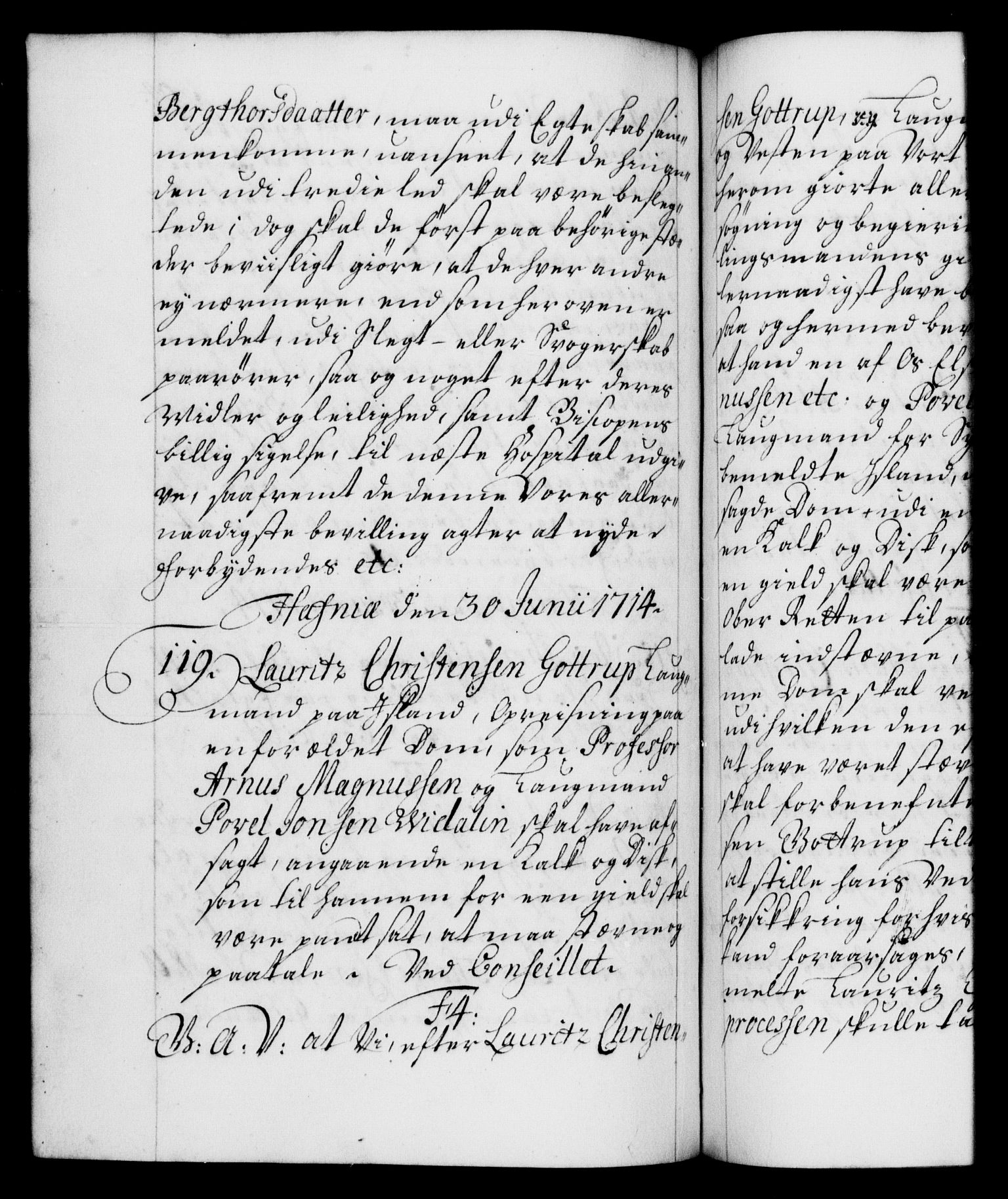 Danske Kanselli 1572-1799, AV/RA-EA-3023/F/Fc/Fca/Fcaa/L0021: Norske registre, 1712-1715, s. 304b