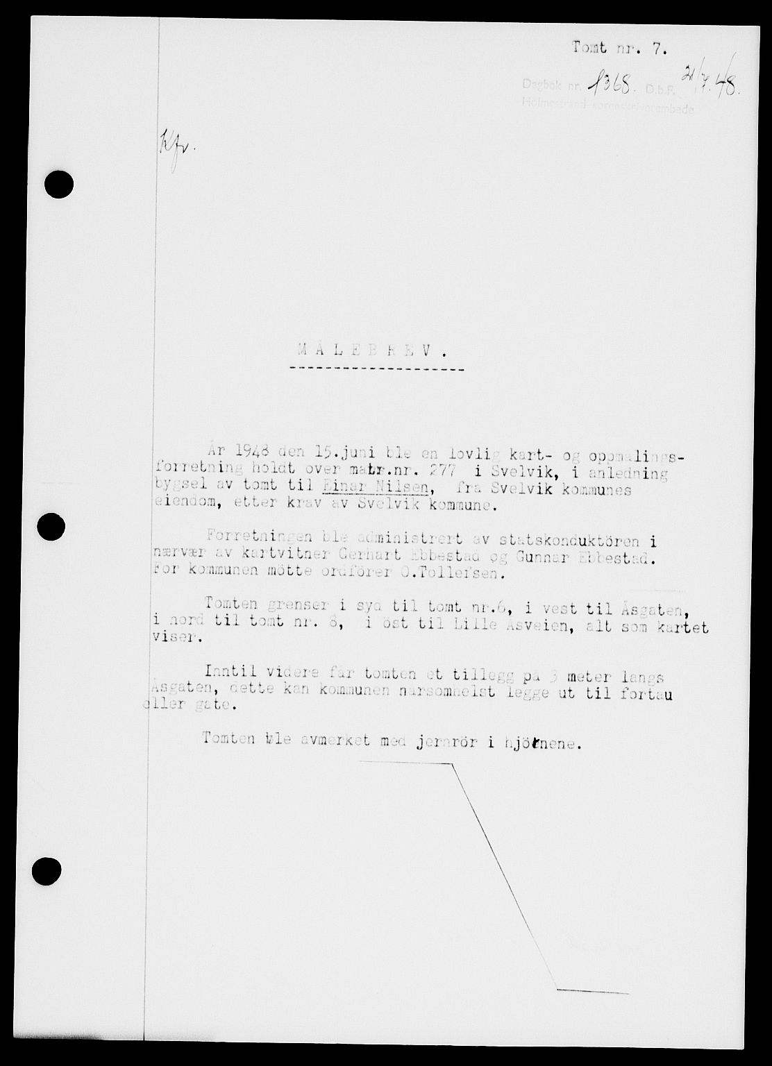 Holmestrand sorenskriveri, SAKO/A-67/G/Ga/Gaa/L0064: Pantebok nr. A-64, 1948-1948, Dagboknr: 1368/1948