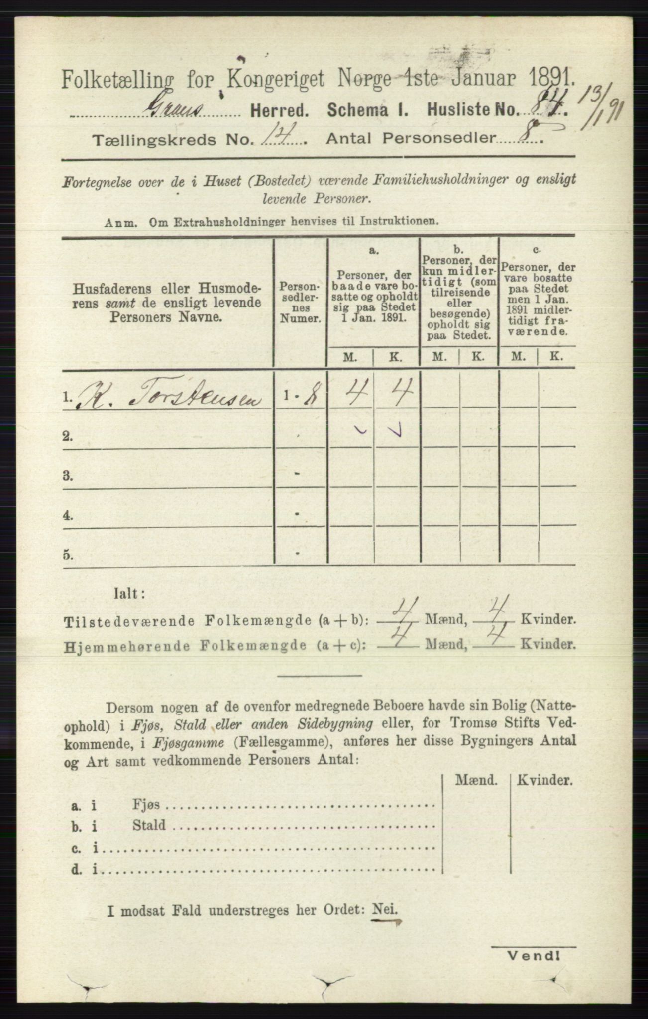 RA, Folketelling 1891 for 0534 Gran herred, 1891, s. 6962