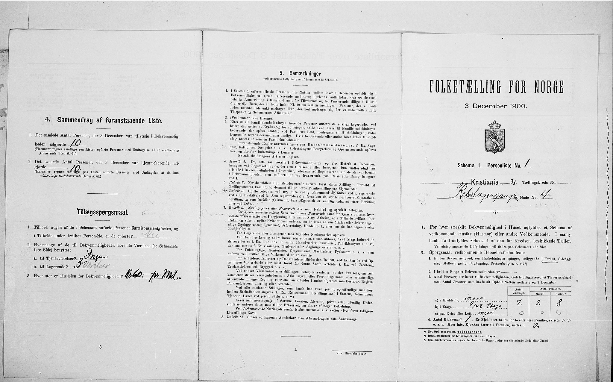 SAO, Folketelling 1900 for 0301 Kristiania kjøpstad, 1900, s. 74424