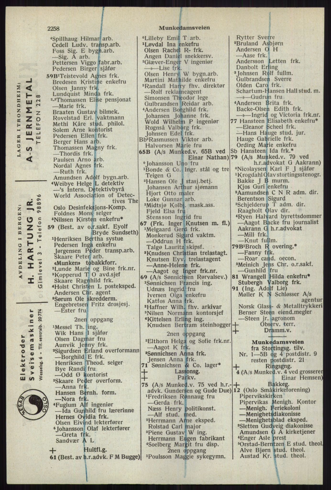 Kristiania/Oslo adressebok, PUBL/-, 1941, s. 2258