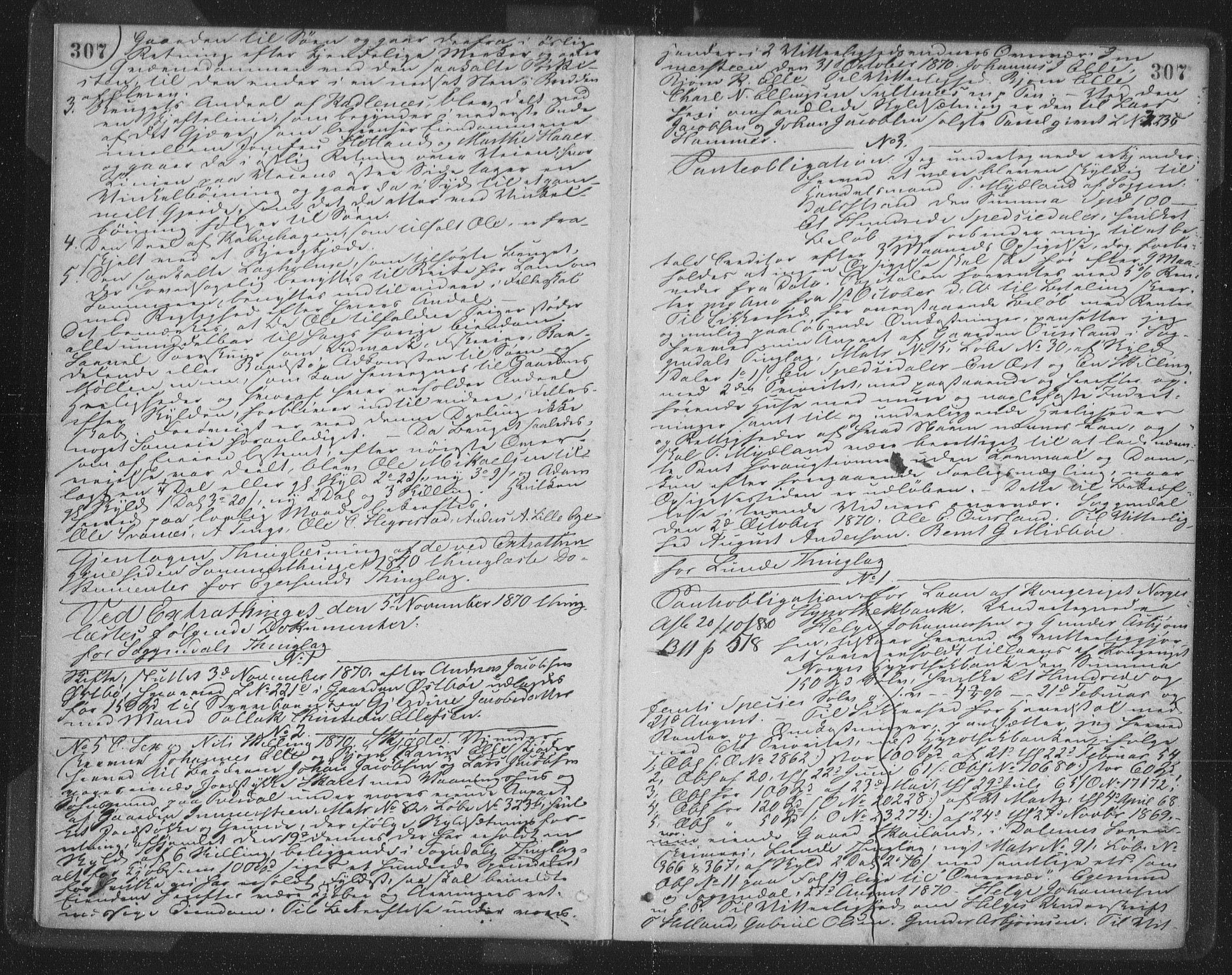 Dalane sorenskriveri, AV/SAST-A-100309/001/4/41/41BE/L0003: Pantebok nr. 8b, 1870-1872, s. 307