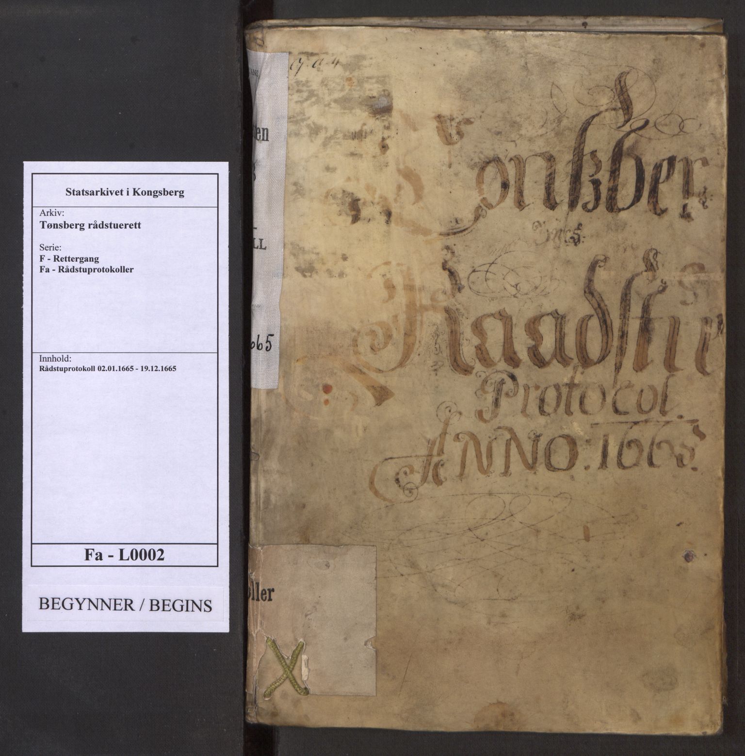 Tønsberg rådstuerett, AV/SAKO-A-800/F/Fa/L0002: Rådstuprotokoll, 1665