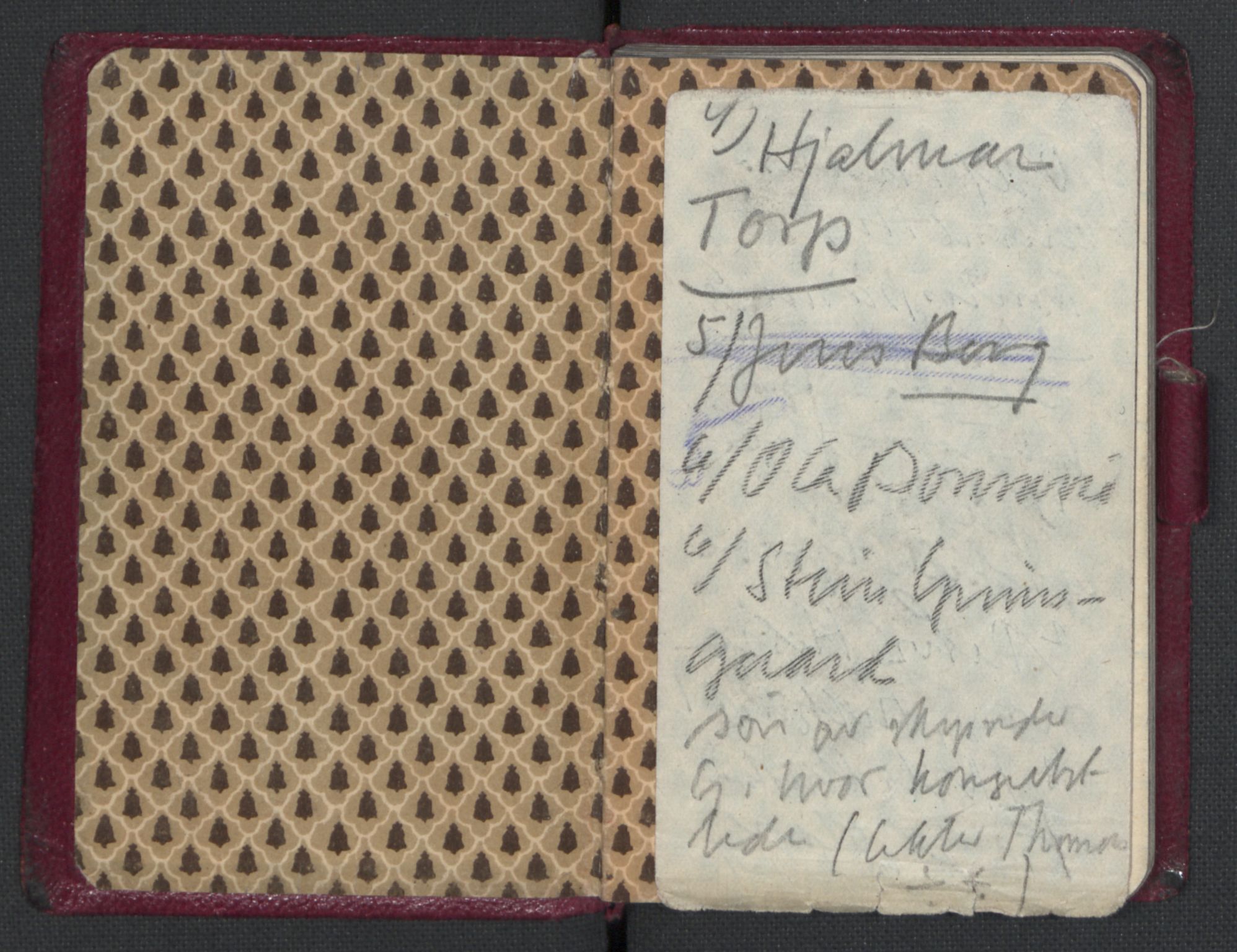 Quisling, Vidkun, RA/PA-0750/H/L0001: 7. sanser (lomme-almanakker) med Quislings egenhendige innførsler. 22 stk. i skinnmappe, 1922-1944, s. 346