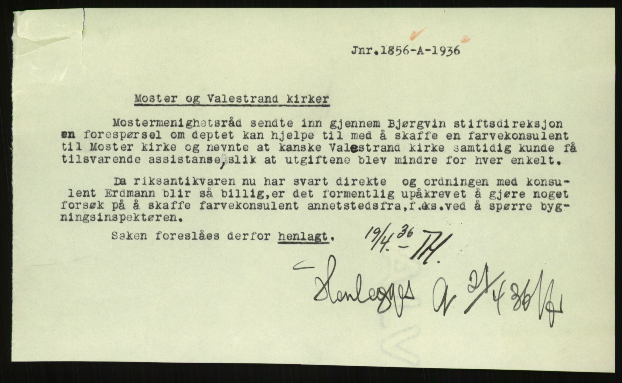 Kirke- og undervisningsdepartementet, Kontoret  for kirke og geistlighet A, AV/RA-S-1007/F/Fb/L0024: Finnås (gml. Føyen) - Fiskum se Eiker, 1838-1961, s. 431