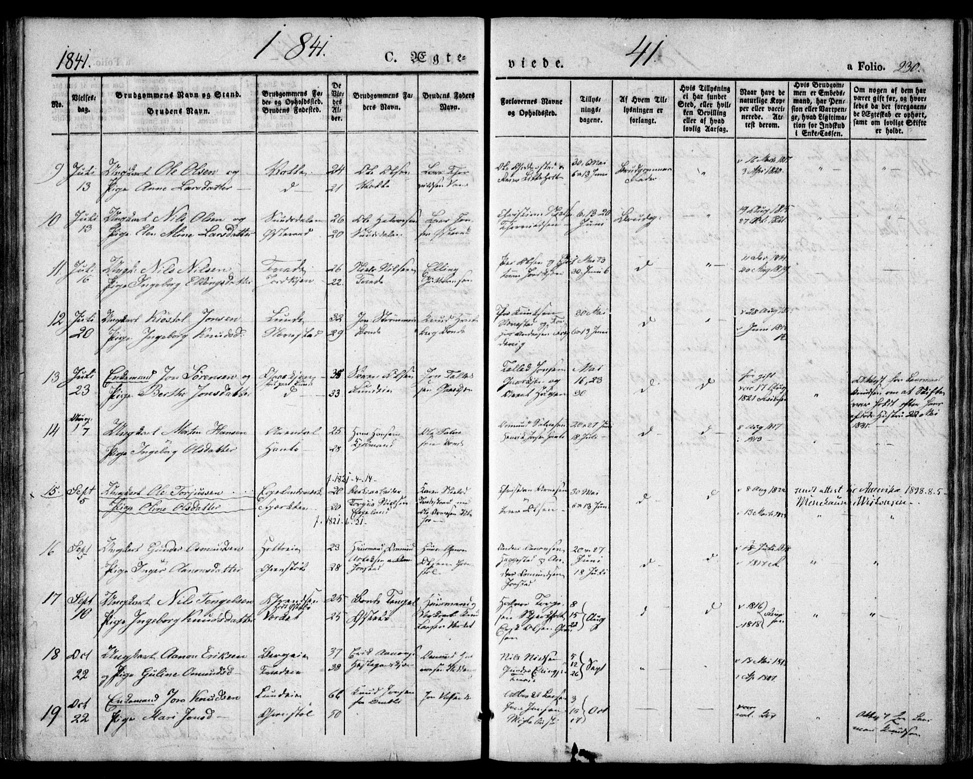 Holt sokneprestkontor, AV/SAK-1111-0021/F/Fa/L0007: Ministerialbok nr. A 7, 1836-1848, s. 230