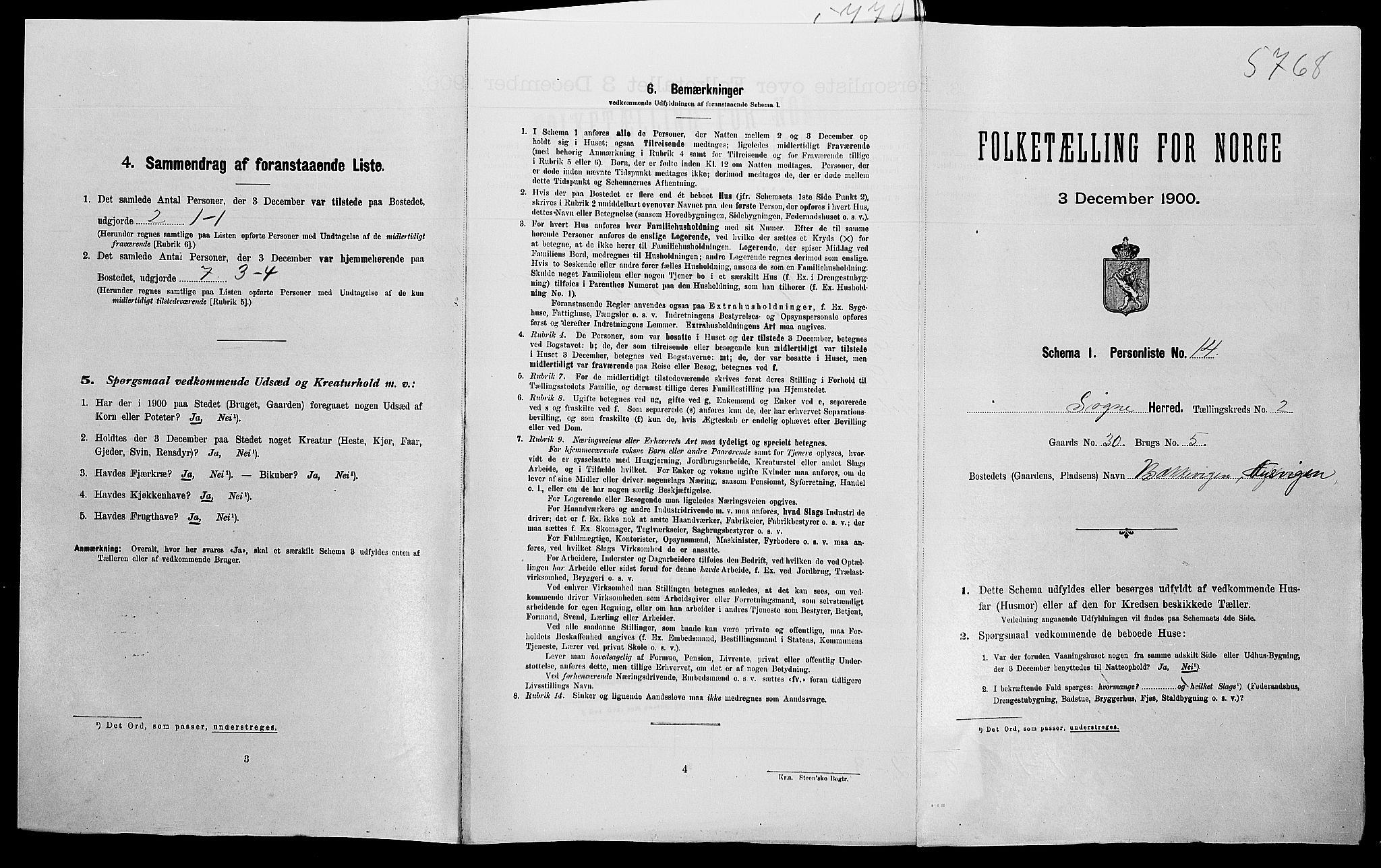 SAK, Folketelling 1900 for 1018 Søgne herred, 1900, s. 227