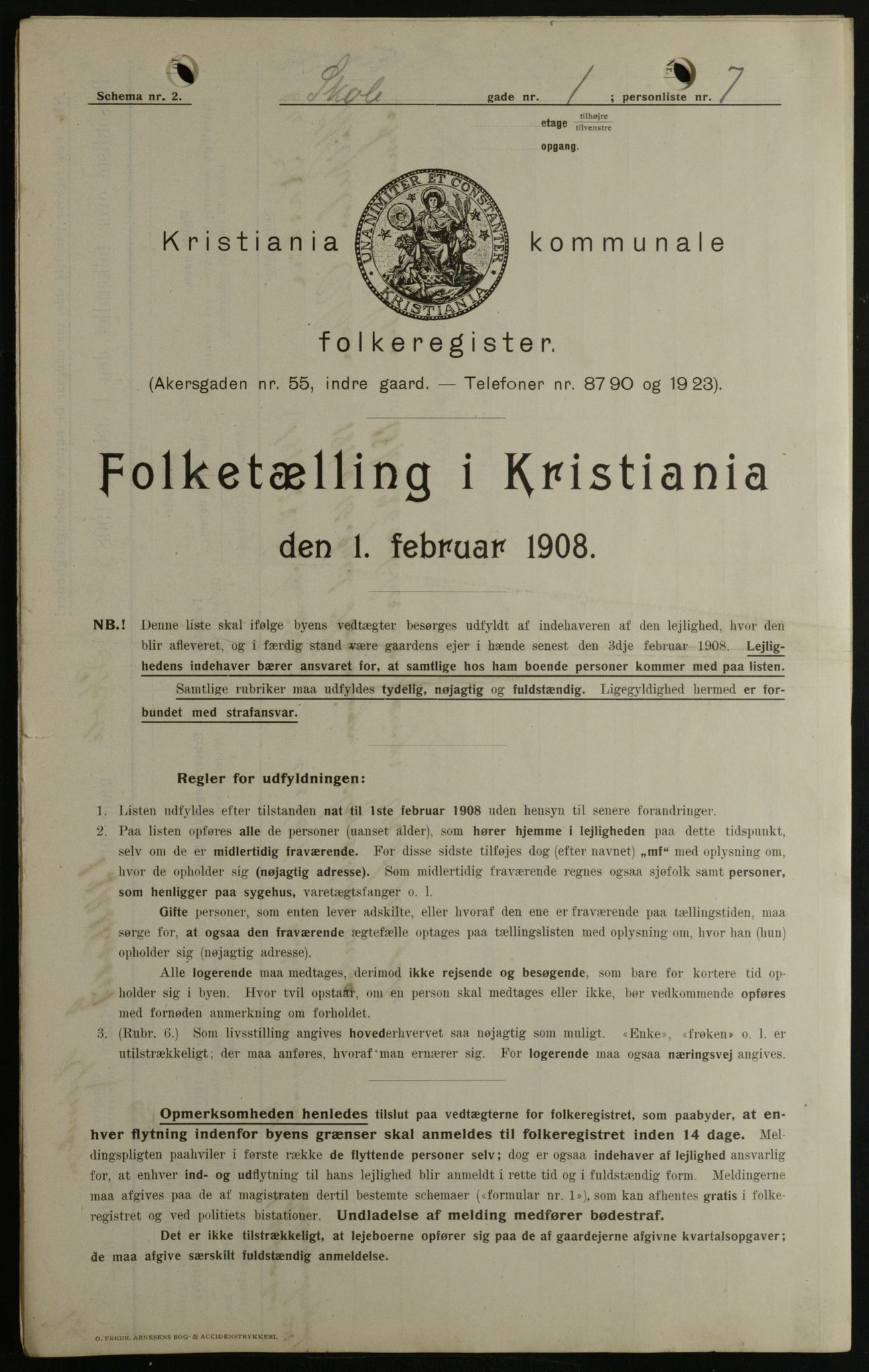 OBA, Kommunal folketelling 1.2.1908 for Kristiania kjøpstad, 1908, s. 86563