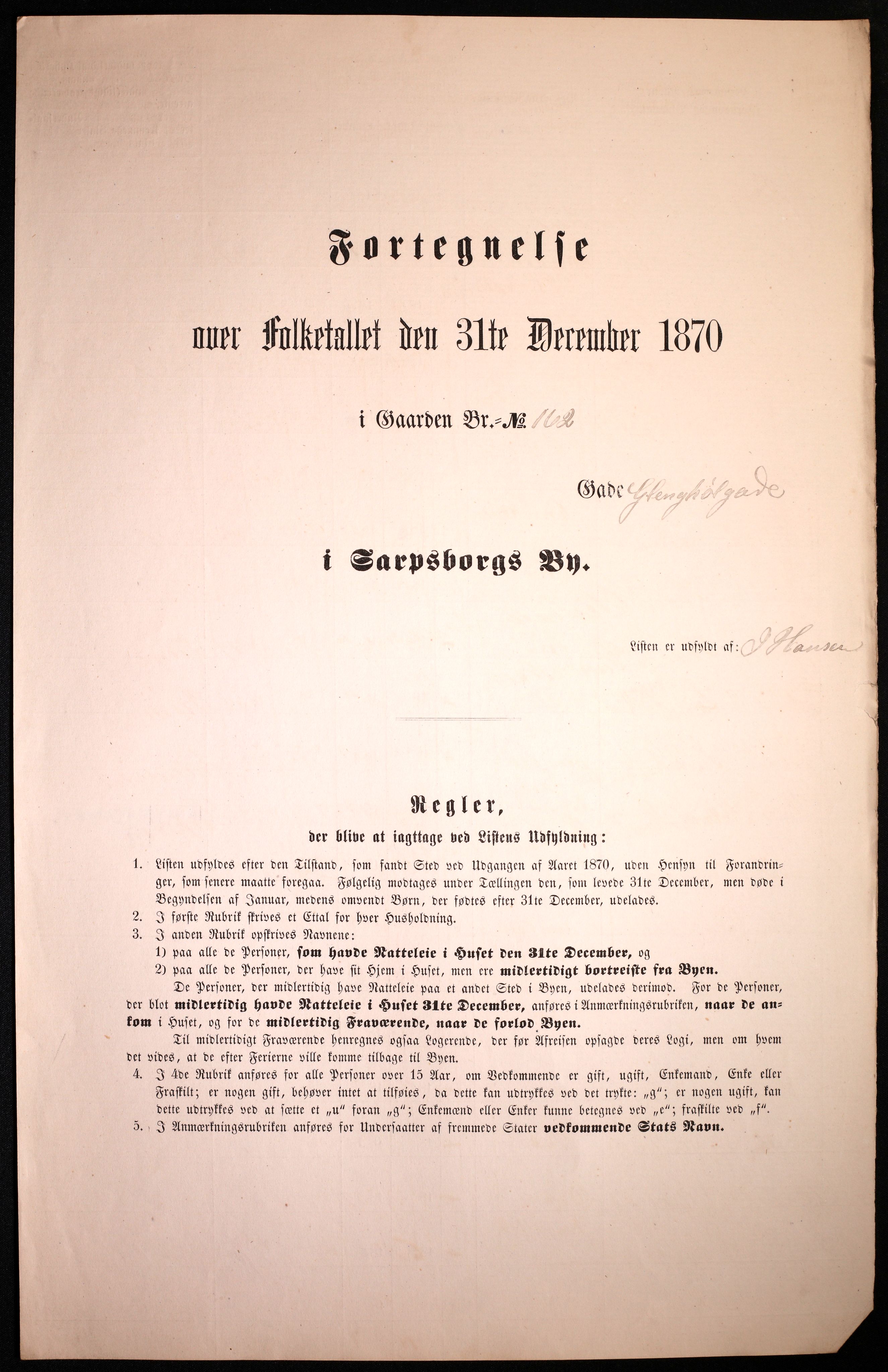 RA, Folketelling 1870 for 0102 Sarpsborg kjøpstad, 1870, s. 567