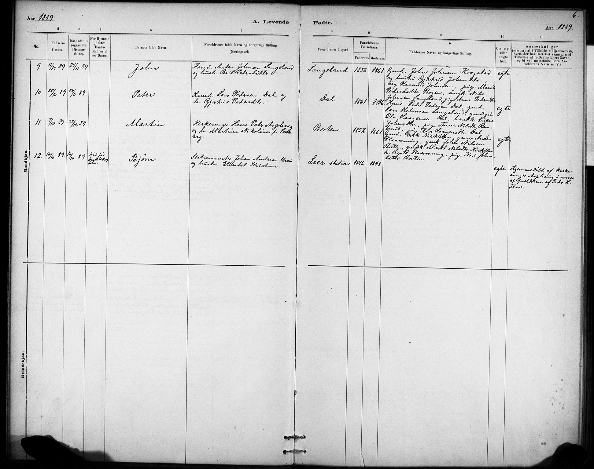 Ministerialprotokoller, klokkerbøker og fødselsregistre - Sør-Trøndelag, AV/SAT-A-1456/693/L1119: Ministerialbok nr. 693A01, 1887-1905, s. 6