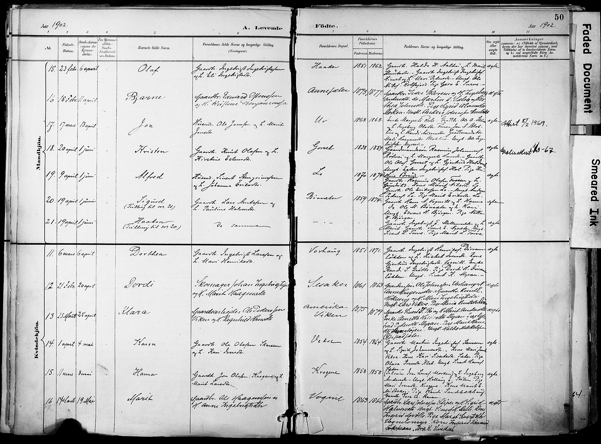 Ministerialprotokoller, klokkerbøker og fødselsregistre - Sør-Trøndelag, SAT/A-1456/678/L0902: Ministerialbok nr. 678A11, 1895-1911, s. 50