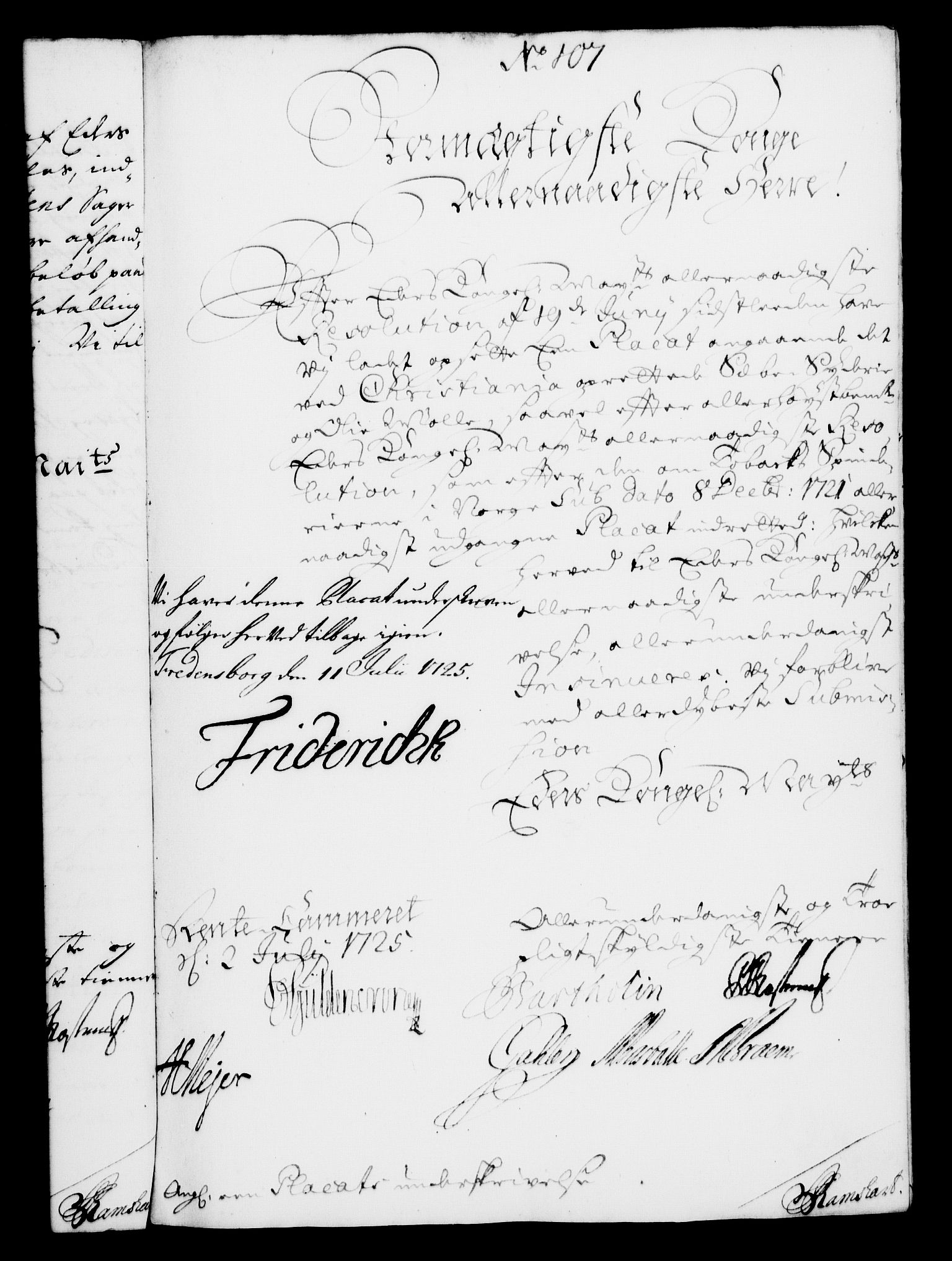 Rentekammeret, Kammerkanselliet, RA/EA-3111/G/Gf/Gfa/L0008: Norsk relasjons- og resolusjonsprotokoll (merket RK 52.8), 1725, s. 610