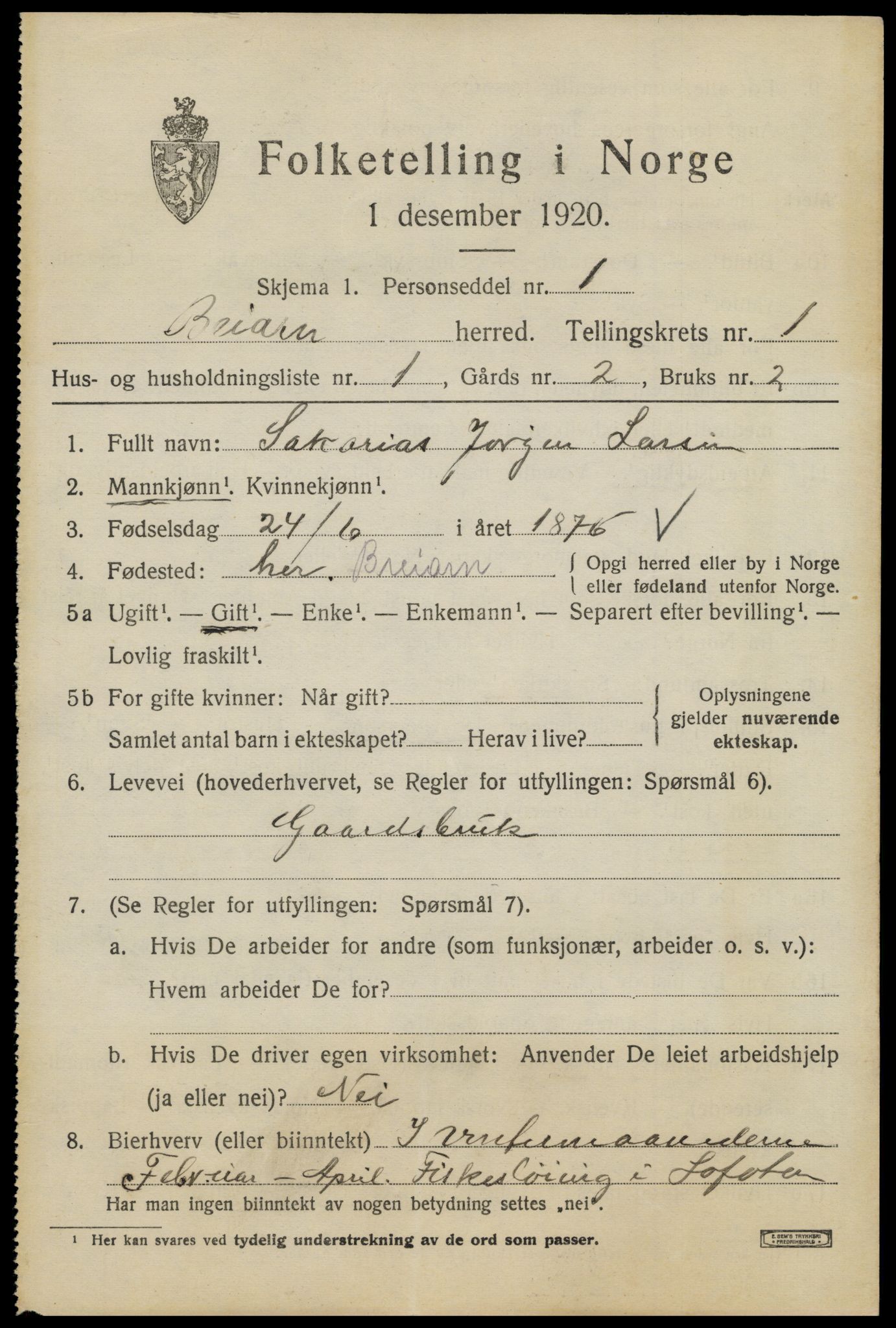 SAT, Folketelling 1920 for 1839 Beiarn herred, 1920, s. 714