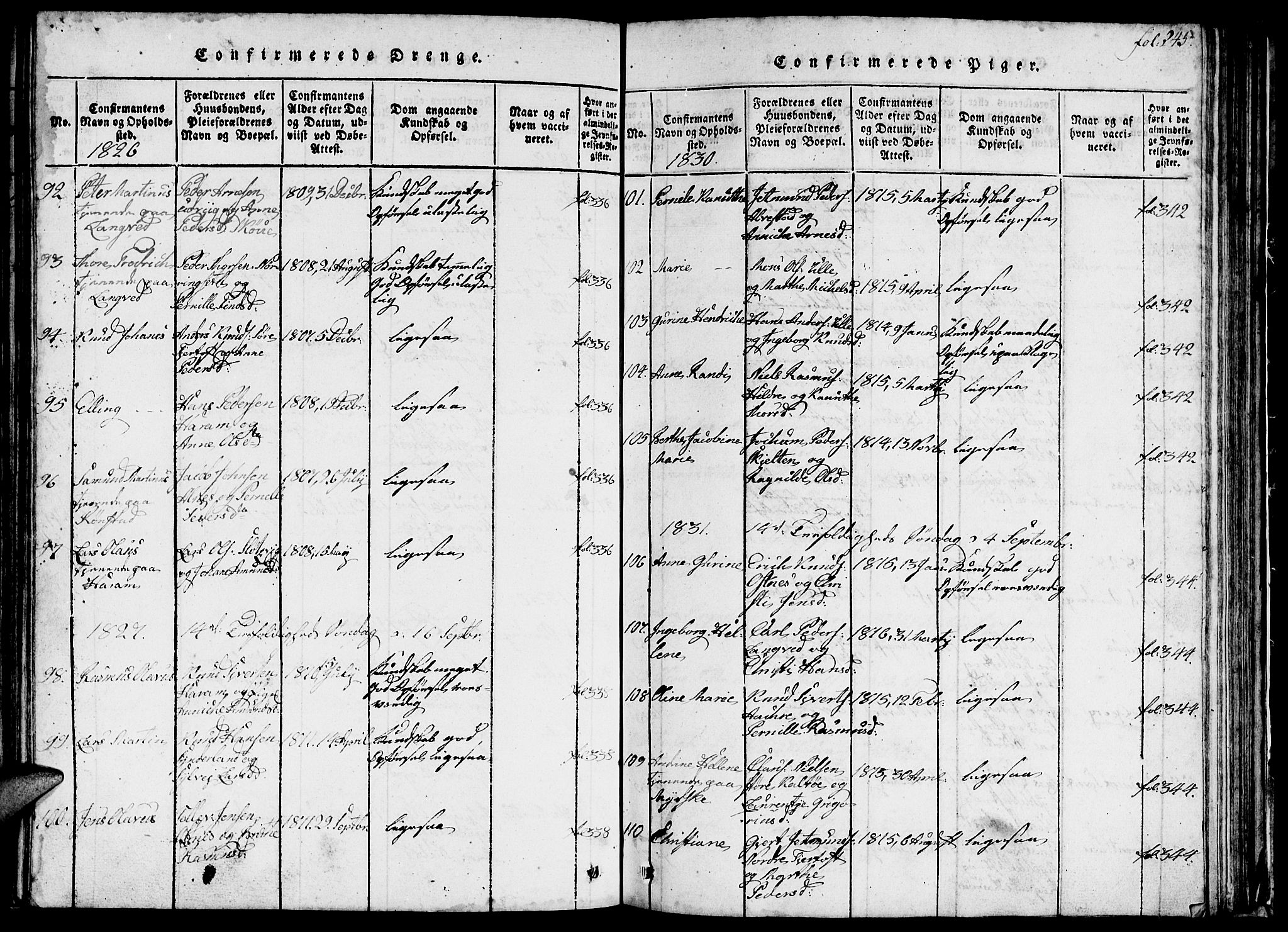 Ministerialprotokoller, klokkerbøker og fødselsregistre - Møre og Romsdal, SAT/A-1454/536/L0506: Klokkerbok nr. 536C01, 1818-1859, s. 245