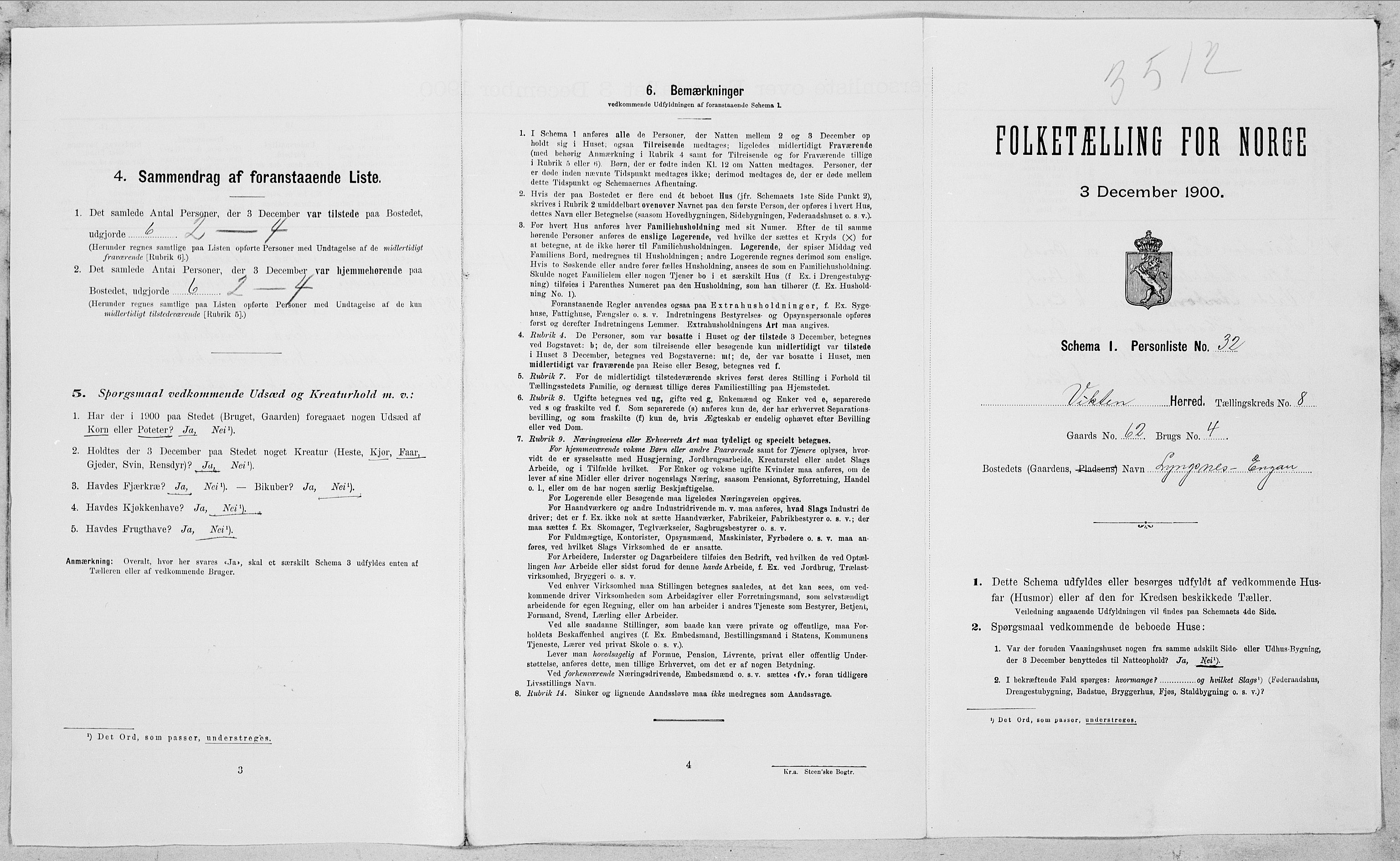 SAT, Folketelling 1900 for 1750 Vikna herred, 1900, s. 916