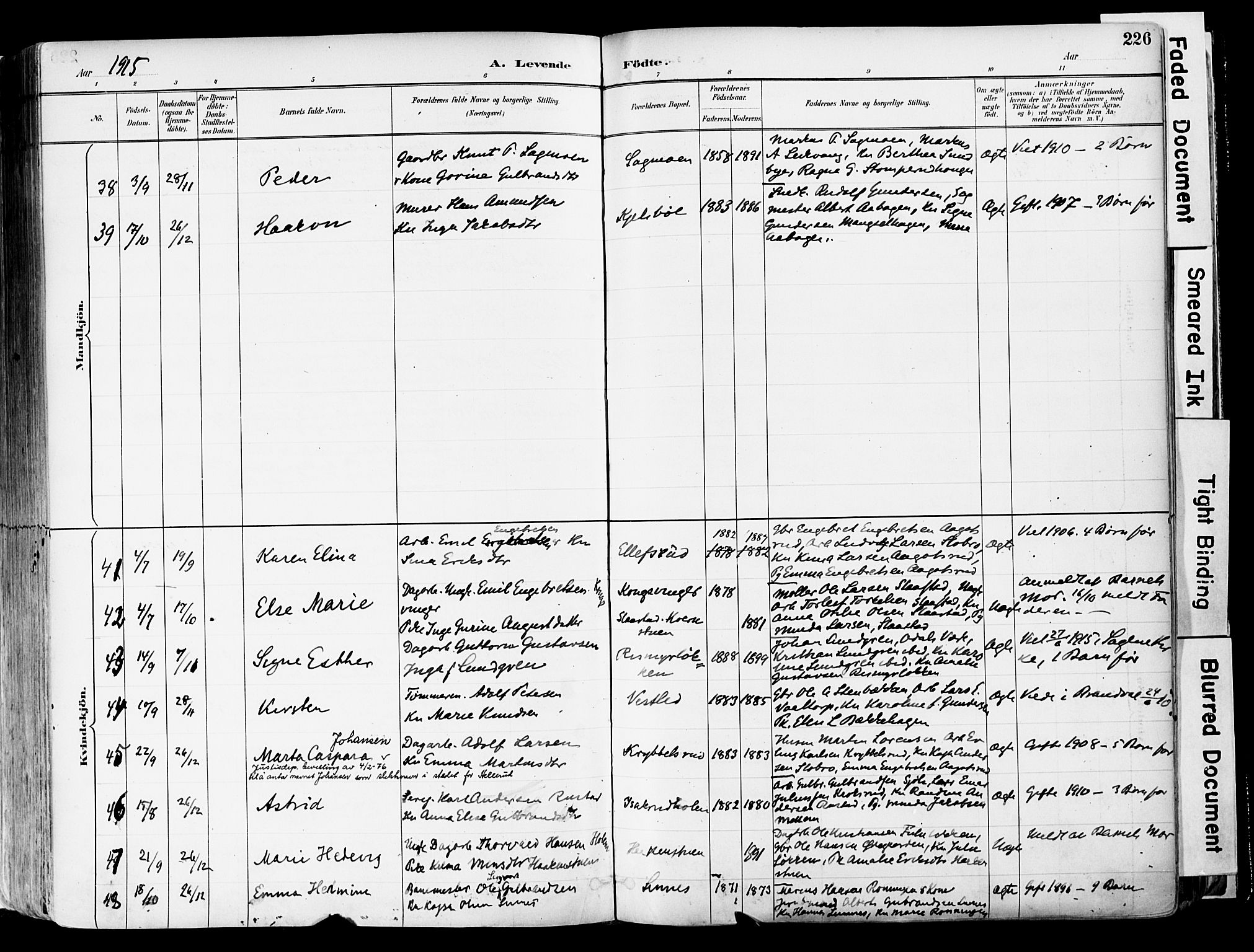 Sør-Odal prestekontor, AV/SAH-PREST-030/H/Ha/Haa/L0006: Ministerialbok nr. 6, 1886-1931, s. 226