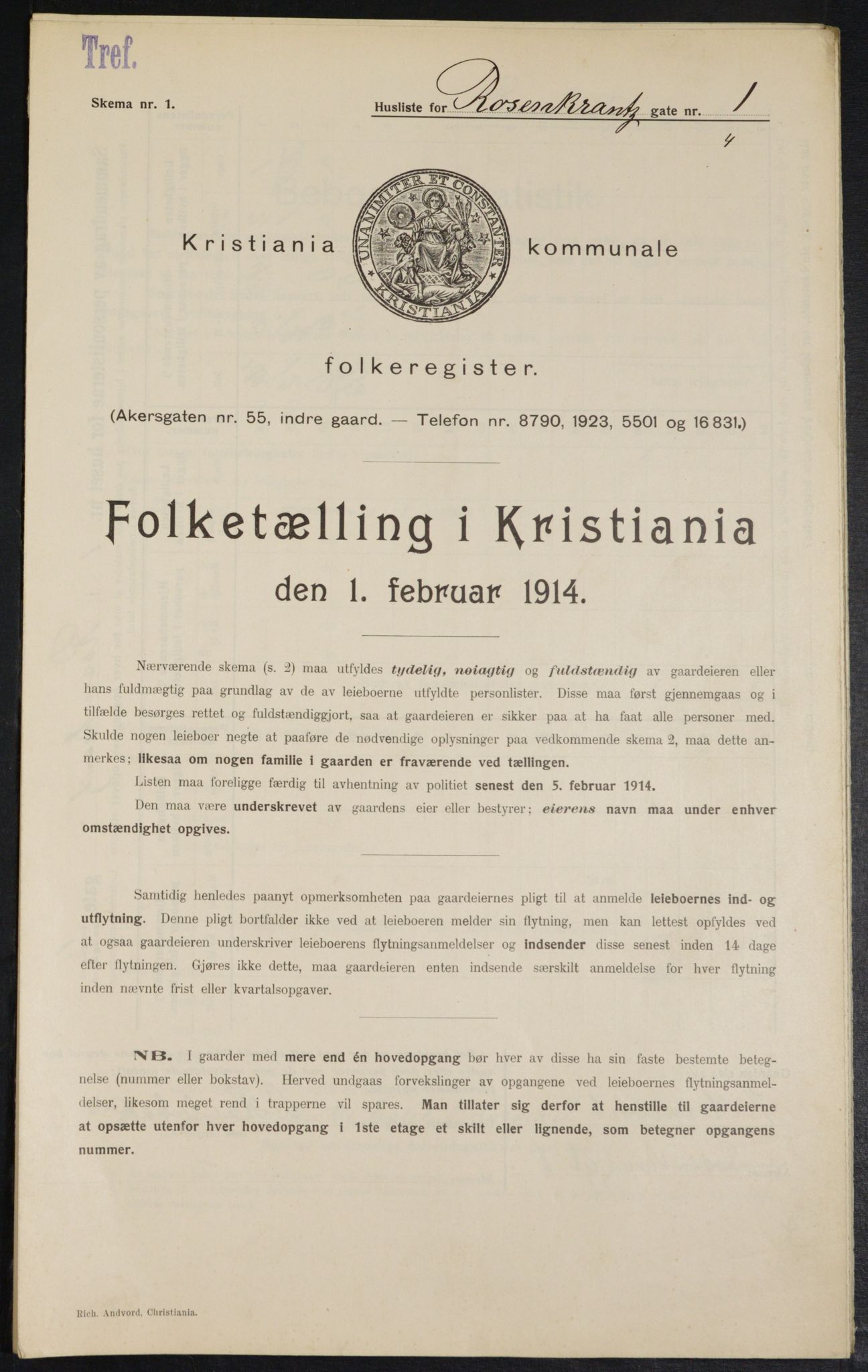 OBA, Kommunal folketelling 1.2.1914 for Kristiania, 1914, s. 83677