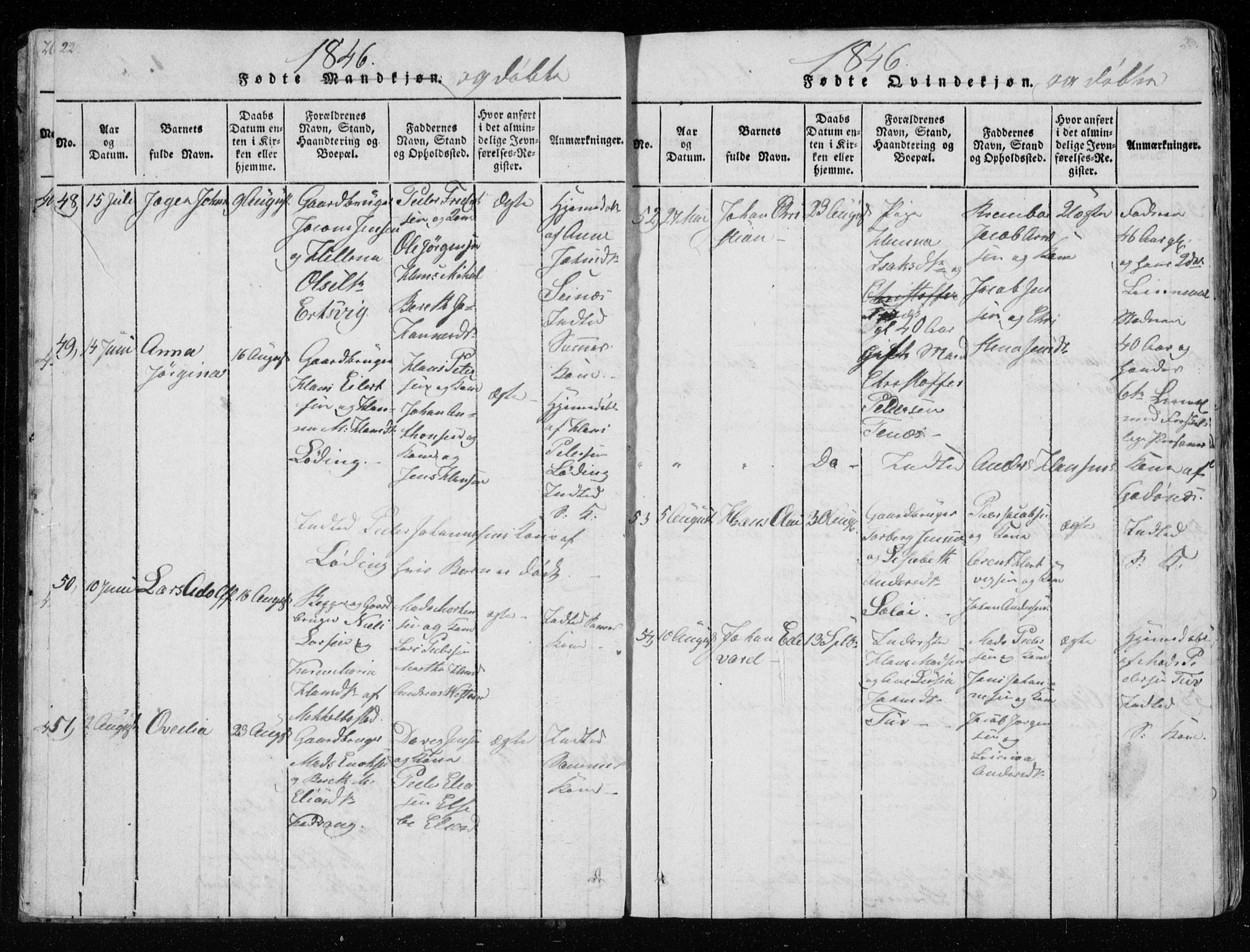 Ministerialprotokoller, klokkerbøker og fødselsregistre - Nordland, AV/SAT-A-1459/801/L0026: Klokkerbok nr. 801C01, 1820-1855, s. 22-23