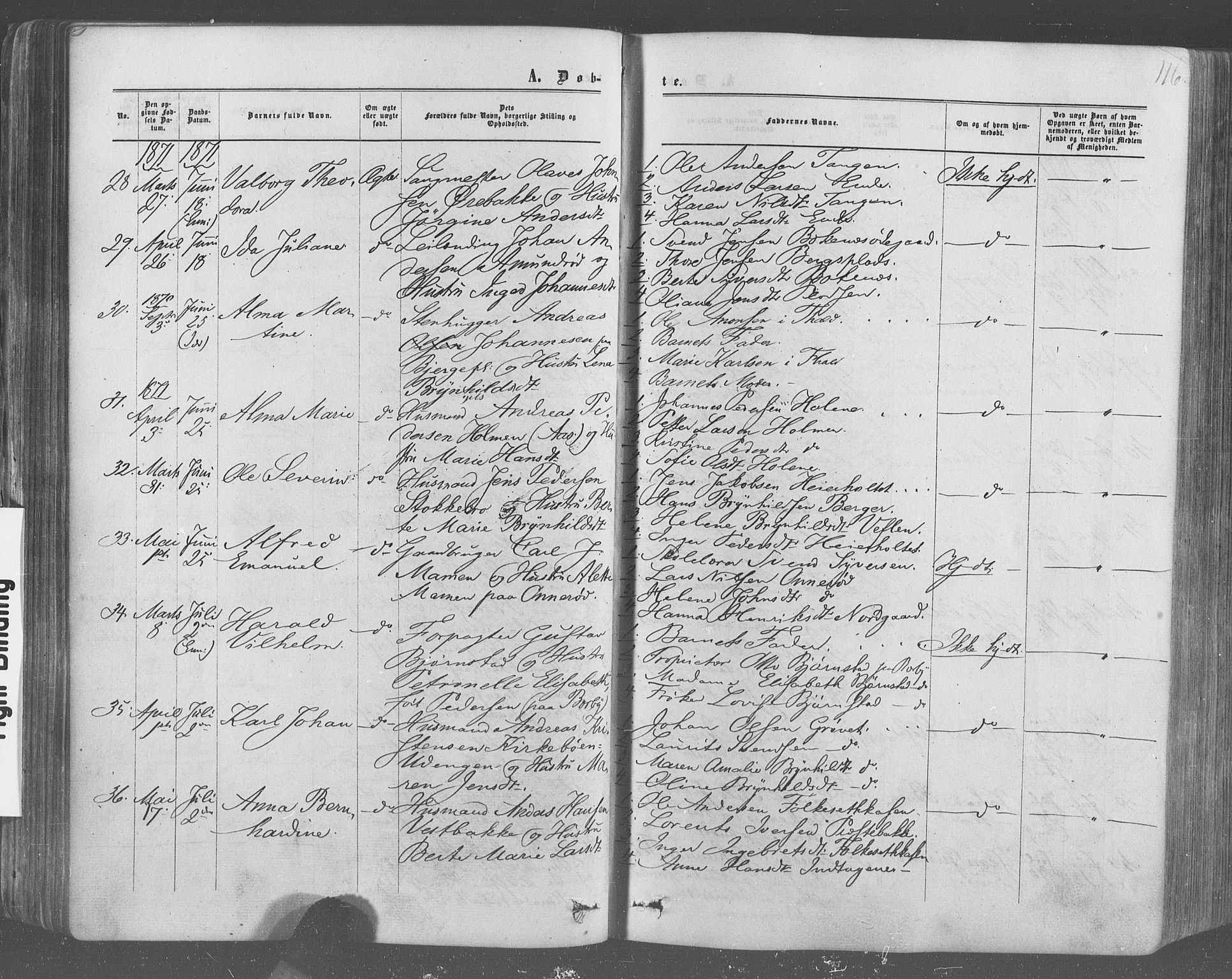 Idd prestekontor Kirkebøker, AV/SAO-A-10911/F/Fc/L0005: Ministerialbok nr. III 5, 1861-1877, s. 116