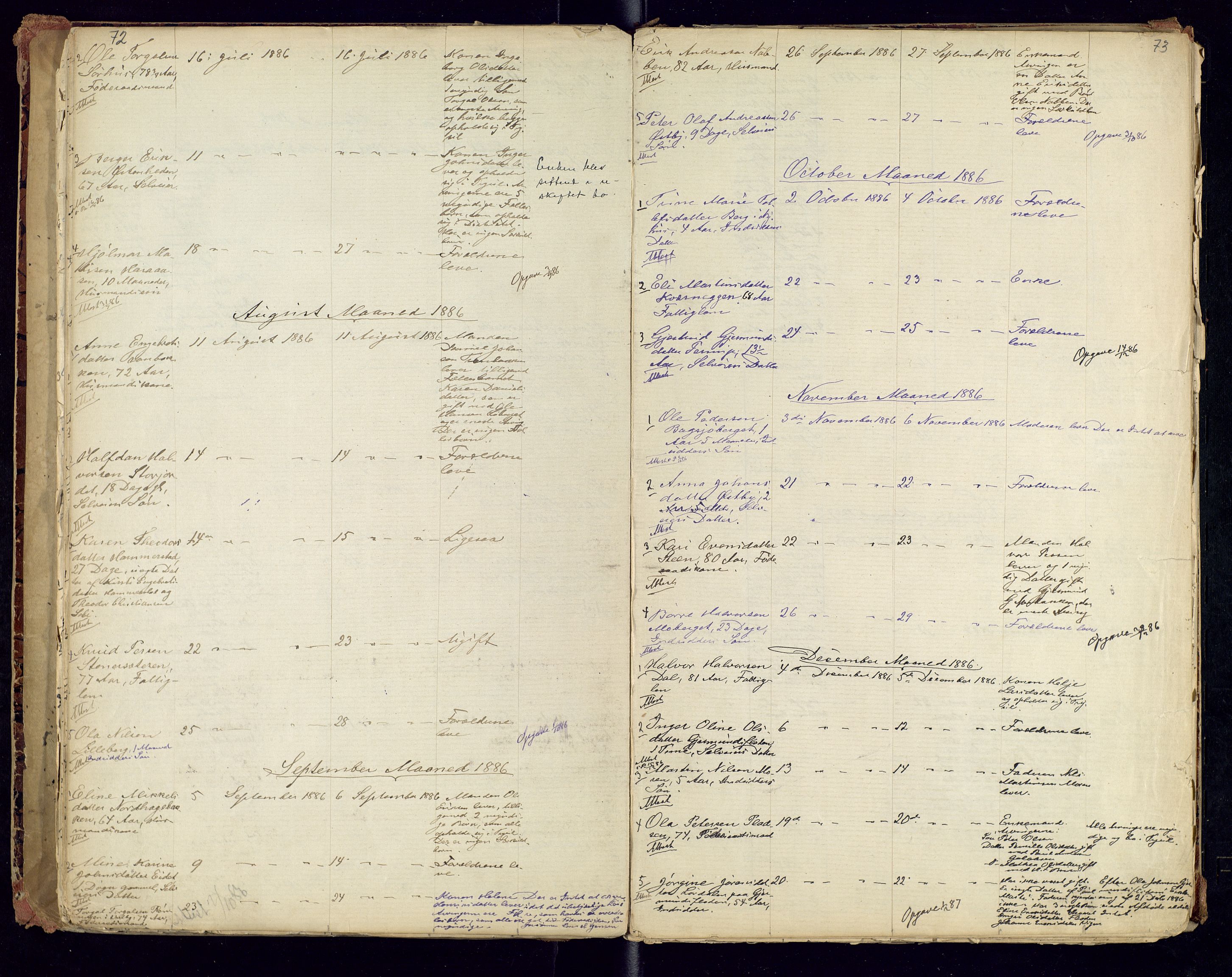 Trysil lensmannskontor, AV/SAH-LHT-026/H/Ha/L0001: Dødsfallsprotokoll, 1875-1901, s. 72-73