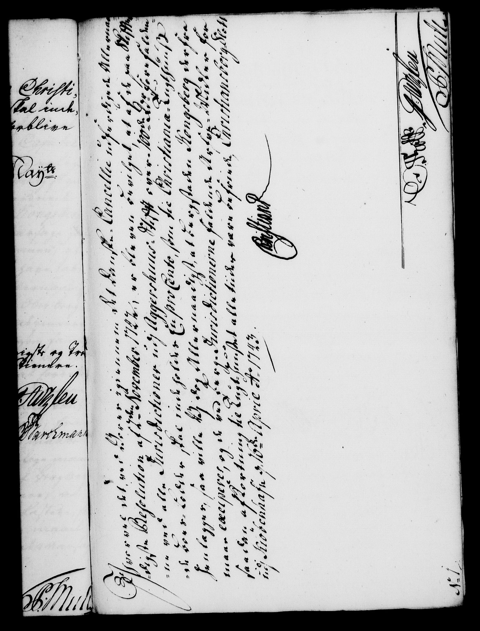 Rentekammeret, Kammerkanselliet, RA/EA-3111/G/Gf/Gfa/L0026: Norsk relasjons- og resolusjonsprotokoll (merket RK 52.26), 1743, s. 271