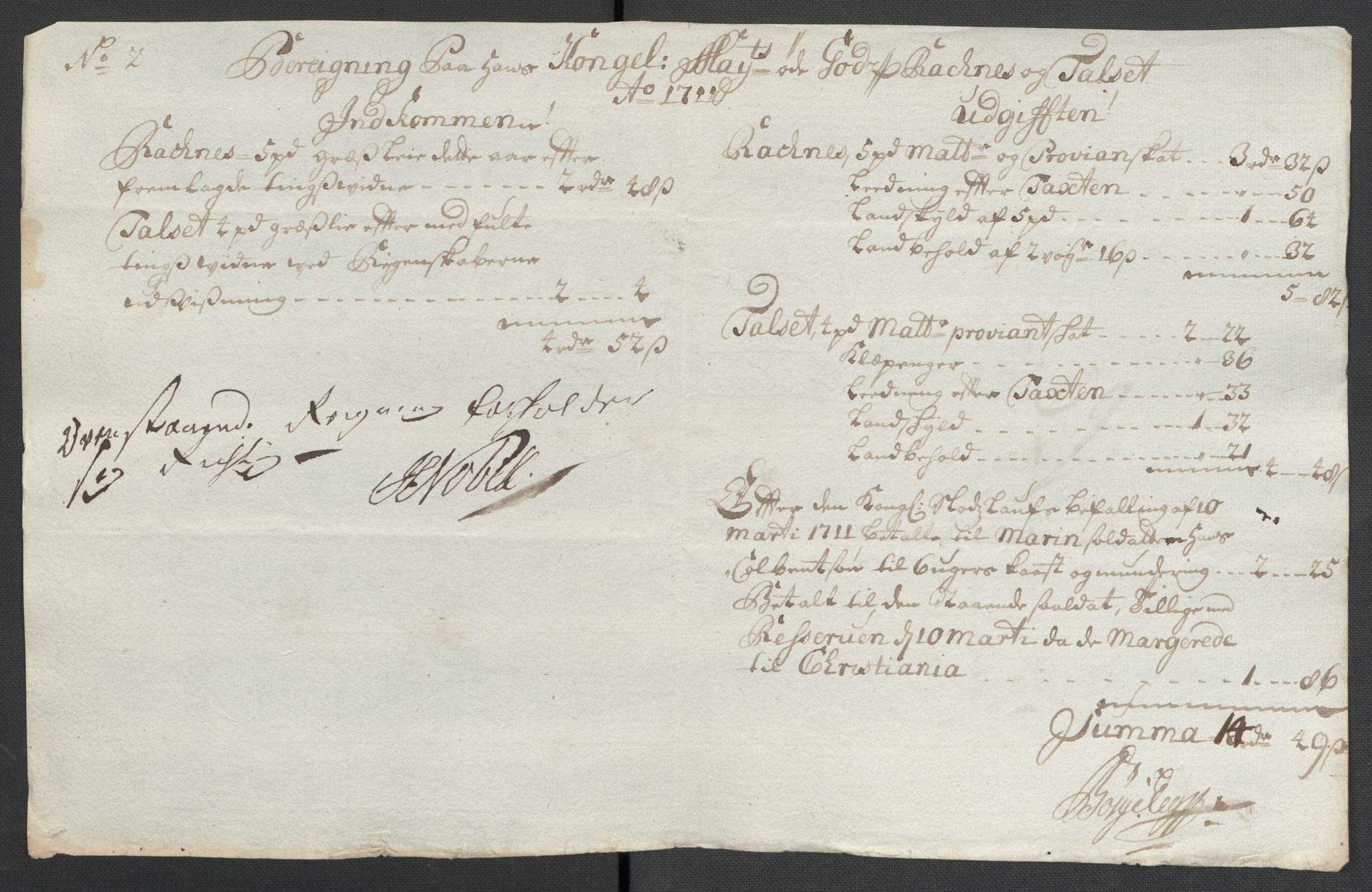 Rentekammeret inntil 1814, Reviderte regnskaper, Fogderegnskap, RA/EA-4092/R55/L3660: Fogderegnskap Romsdal, 1711, s. 478